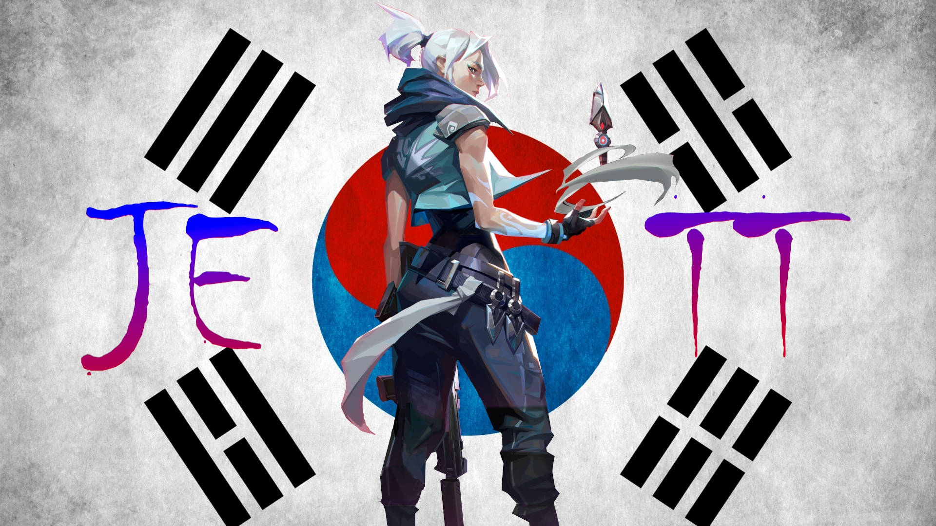 Valorant Jett South Korean Flag Fanart Background