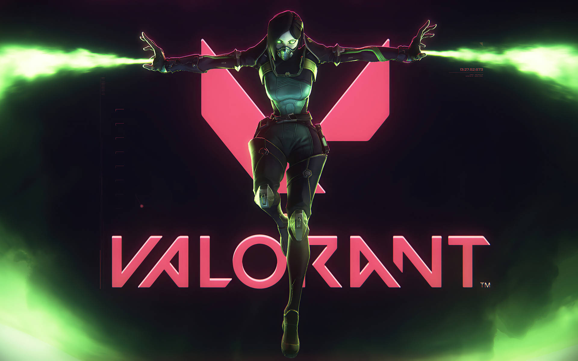 Valorant Logo Viper Poison Gas Background