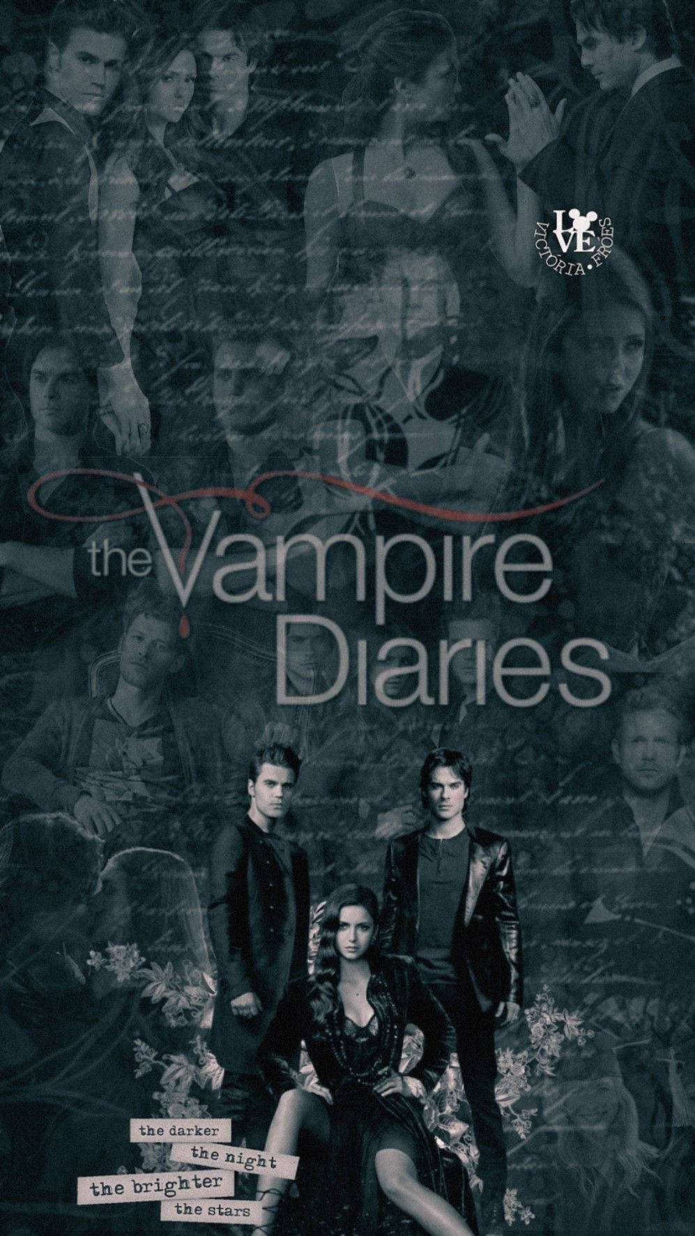 Vampire Diaries Grayscale Background