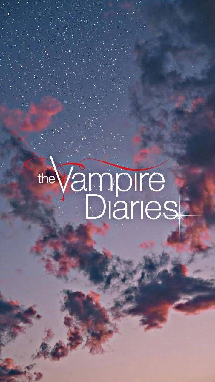 Vampire Diaries Logo Pink Sky Background