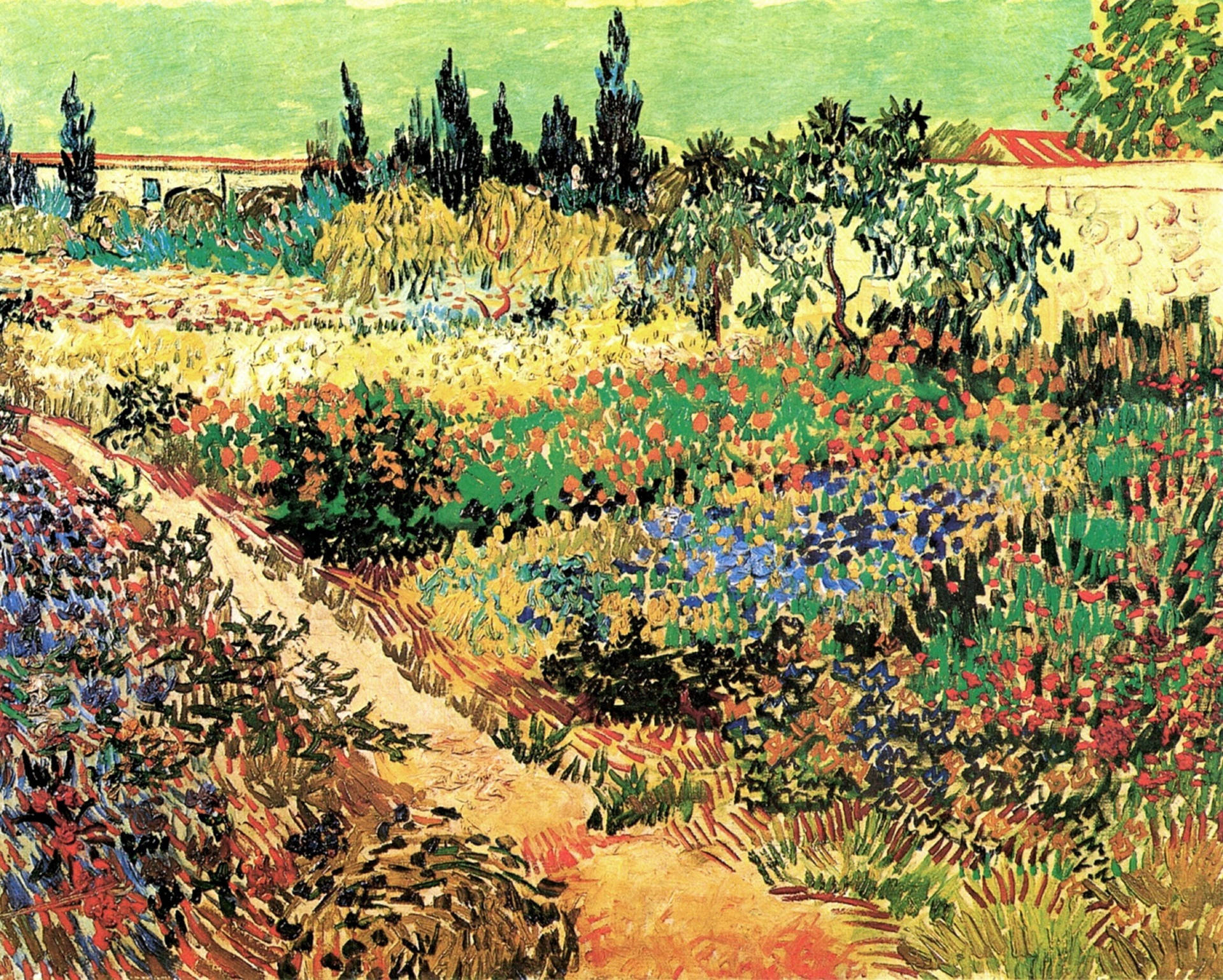 Van Gogh Garden At Arles Background