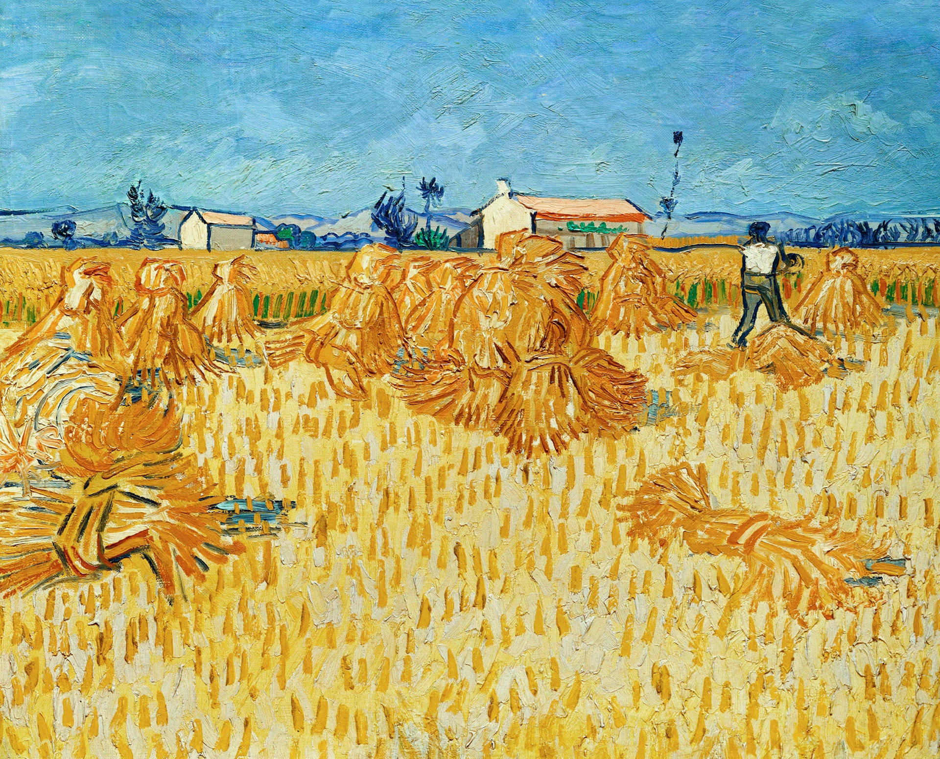 Van Gogh Harvest In Provence Background