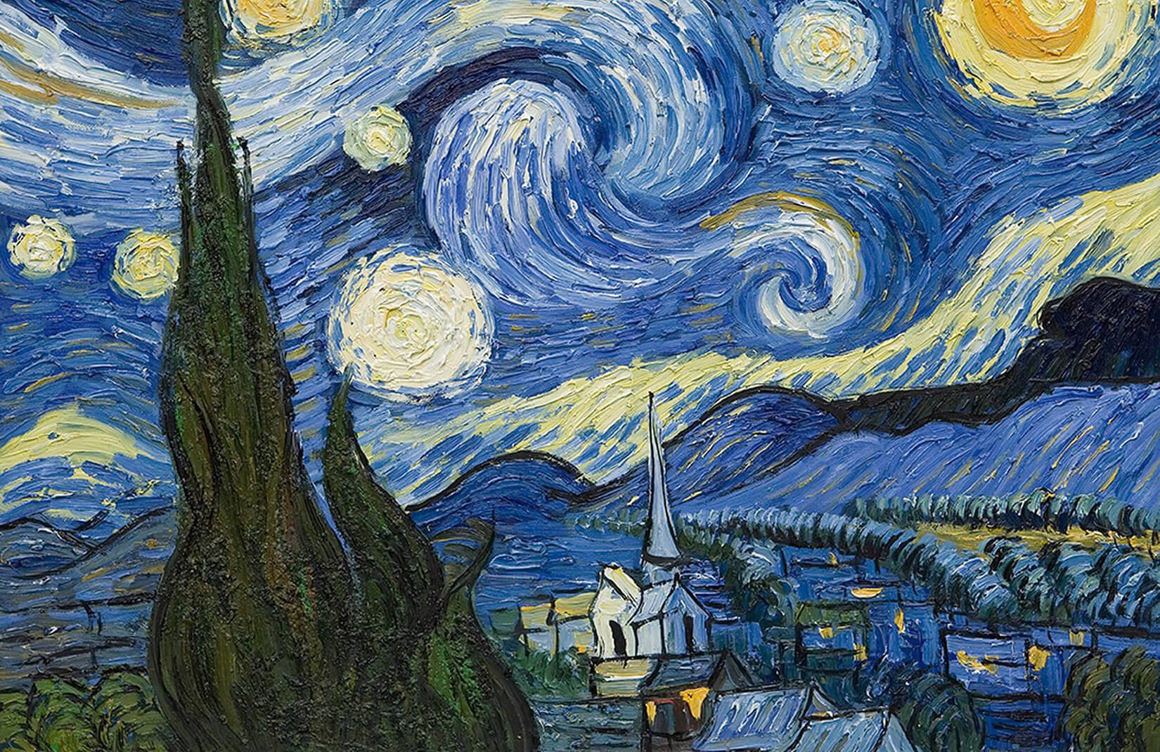 Van Gogh Inspired Starry Night Painting Background