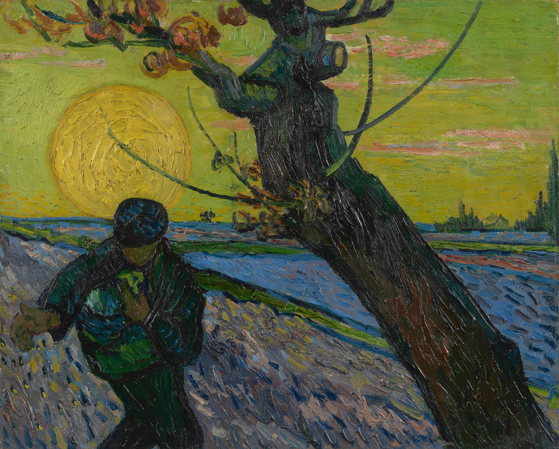 Van Gogh Museum The Sower Painting Background