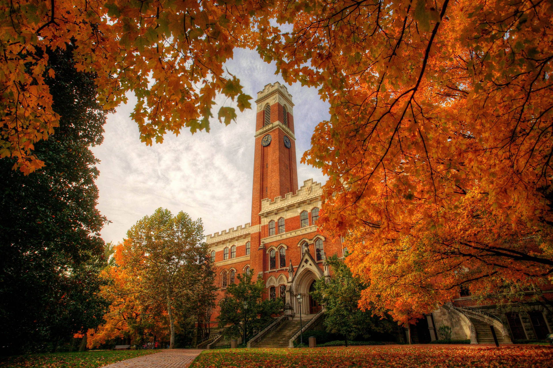 Vanderbilt University In Autumn Background