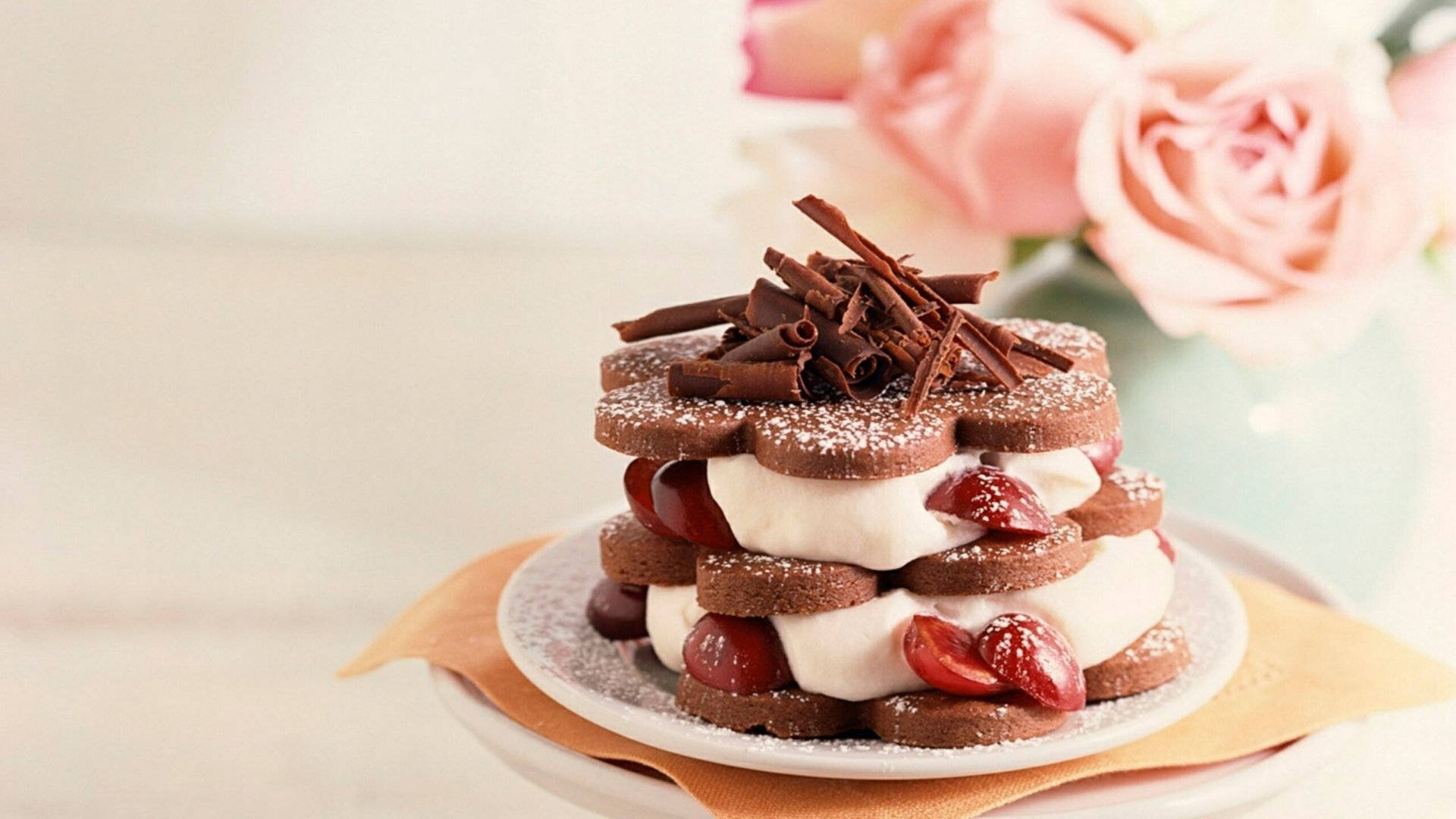 Vanilla Chocolate Pancake Dessert Background