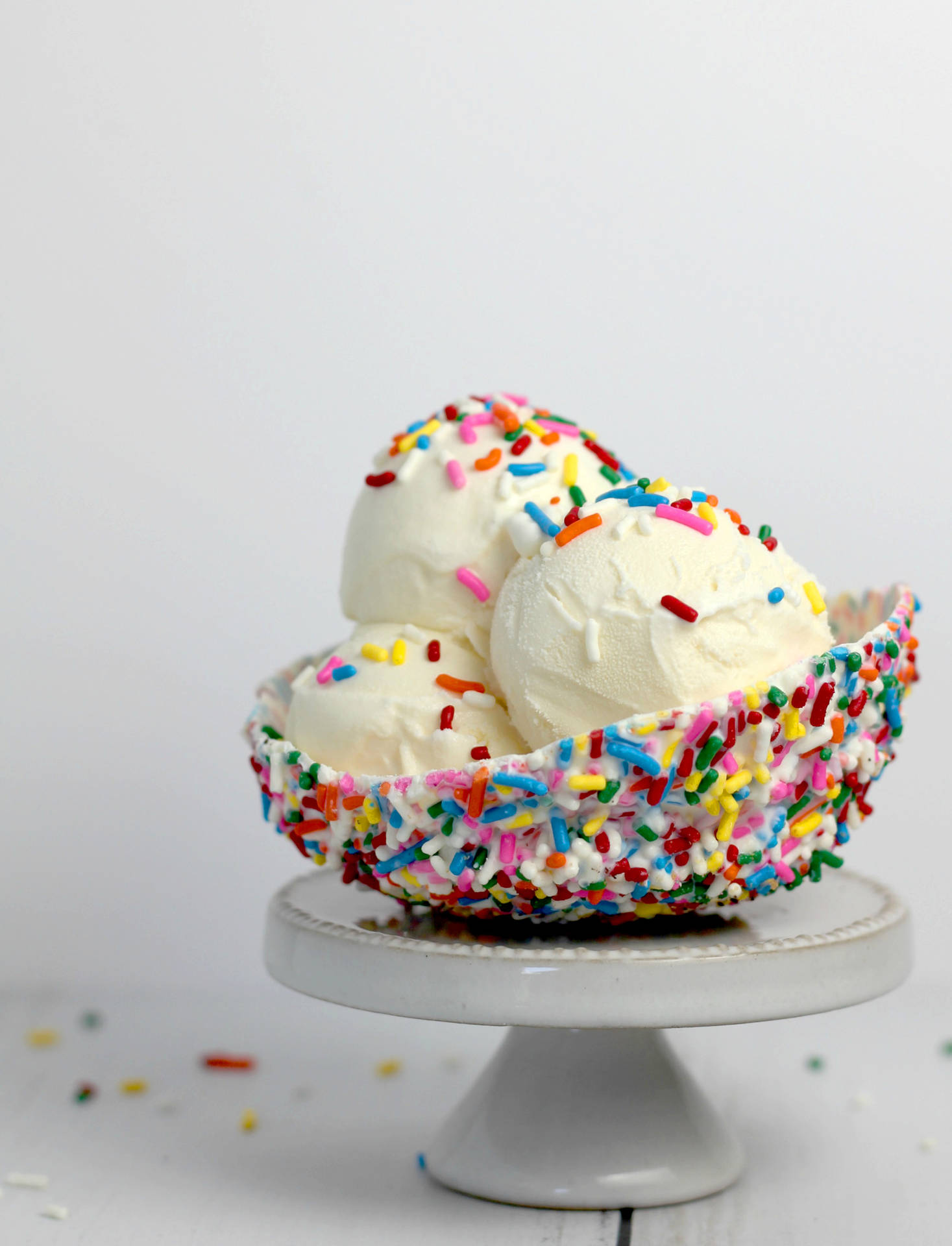 Vanilla Ice Cream With Sprinkles Background