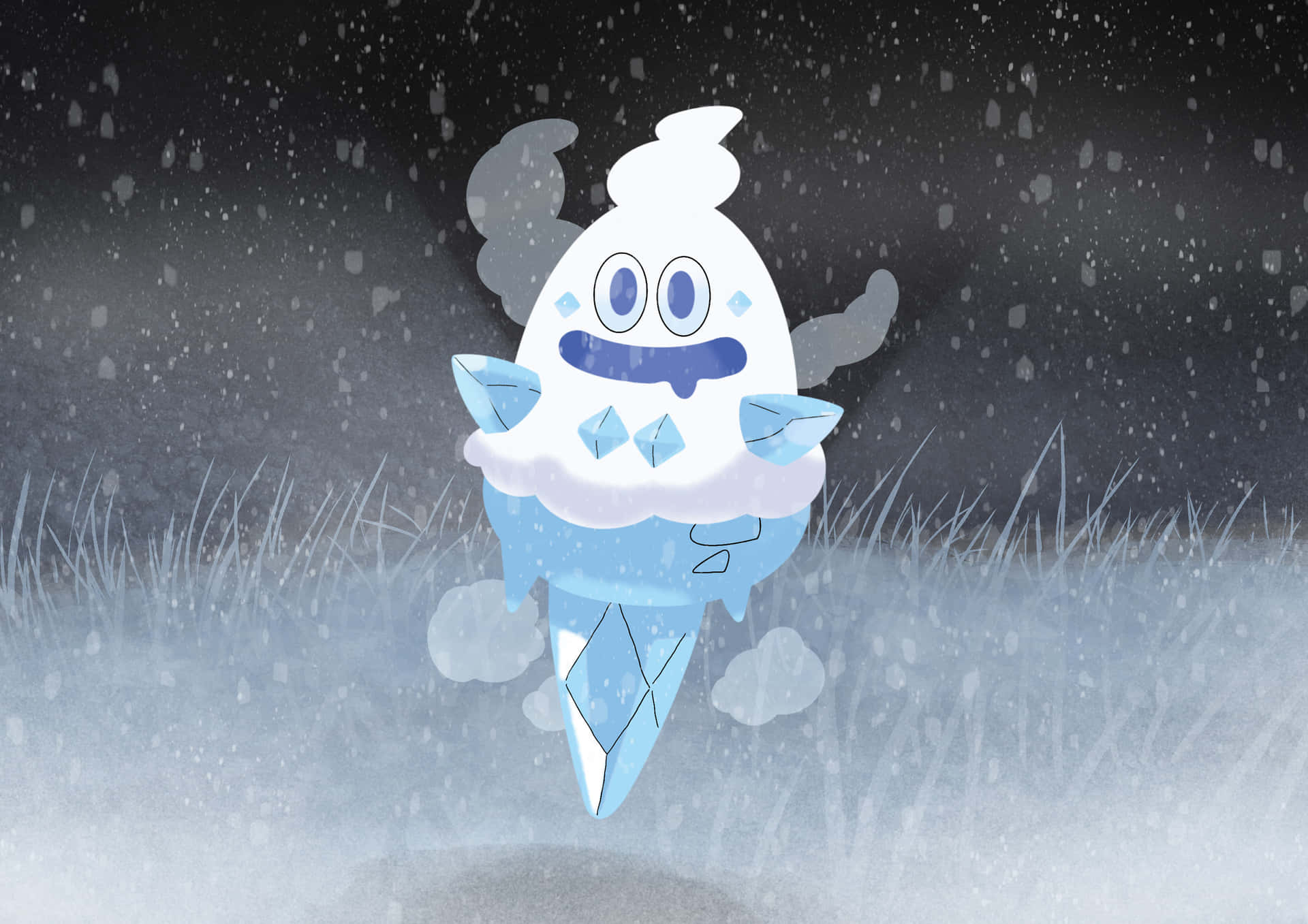 Vanillish Standing On Snowy Grass Background
