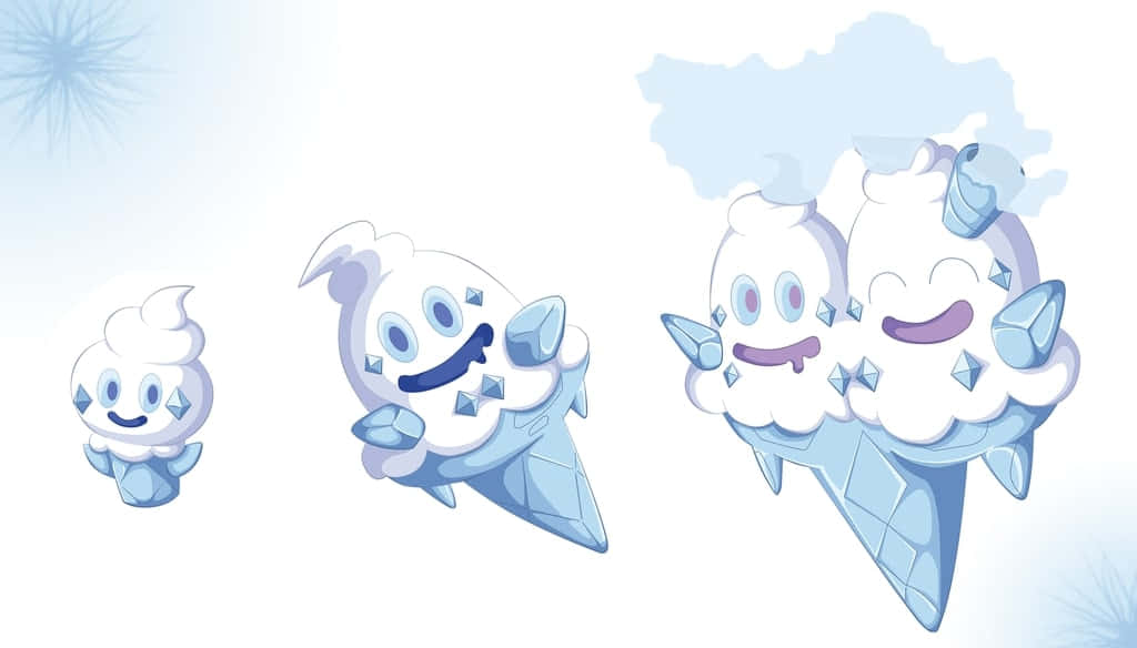 Vanillite Vanillish And Vanilluxe Pokemon White Background