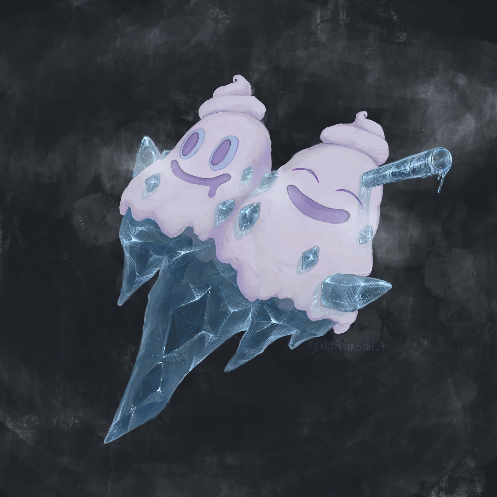 Vanilluxe From Pokemon Dark Artwork Background