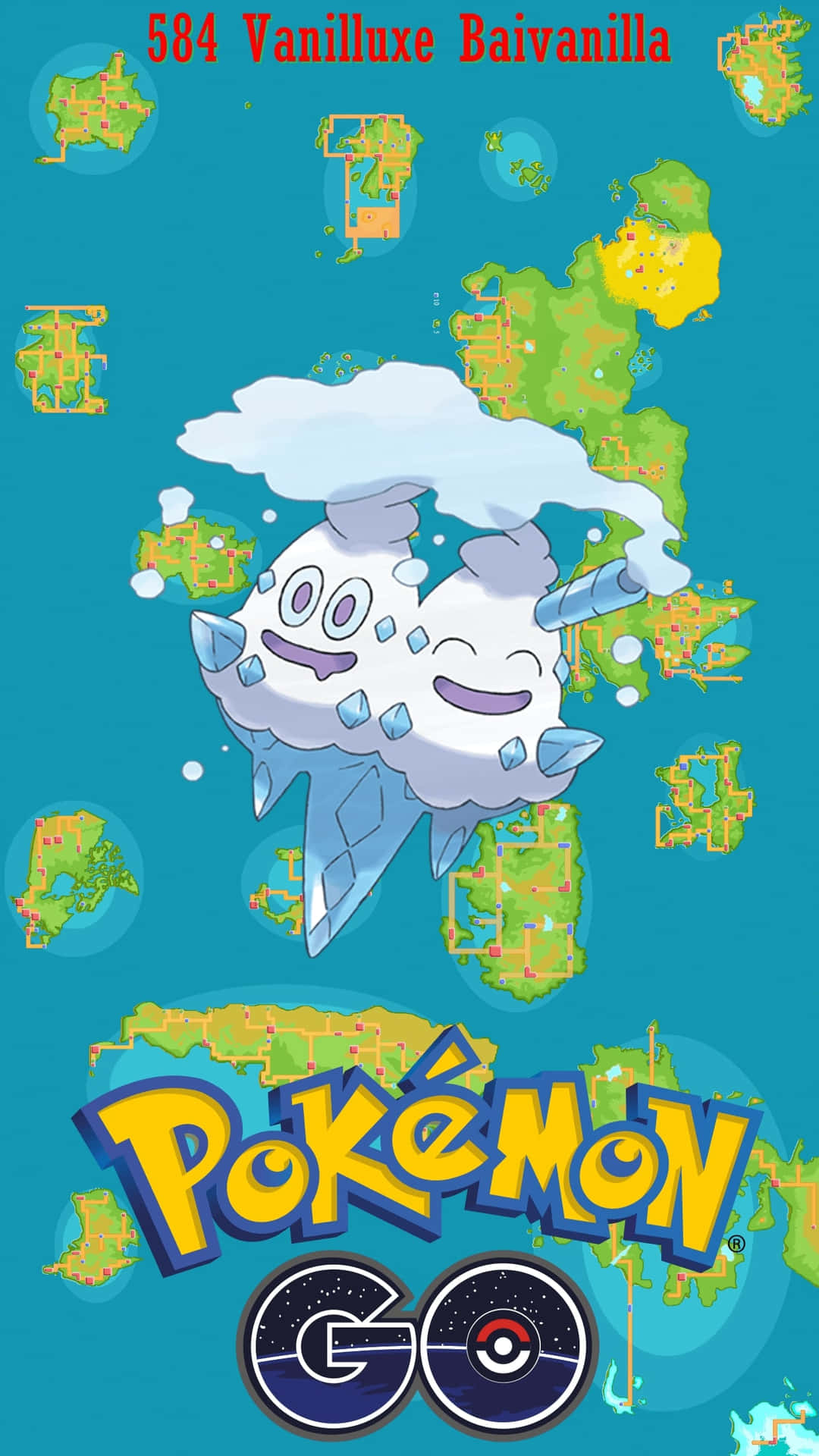 Vanilluxe In Pokemon Go Blue Background