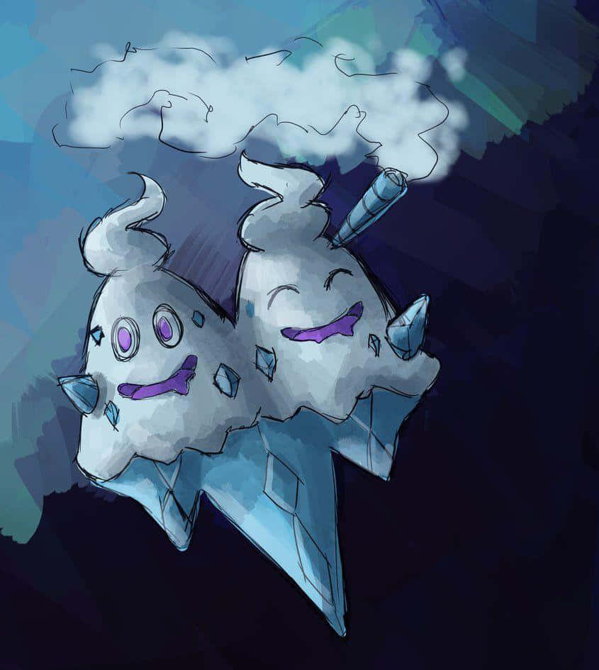 Vanilluxe Pokemon Cute Dark Fan Artwork Background