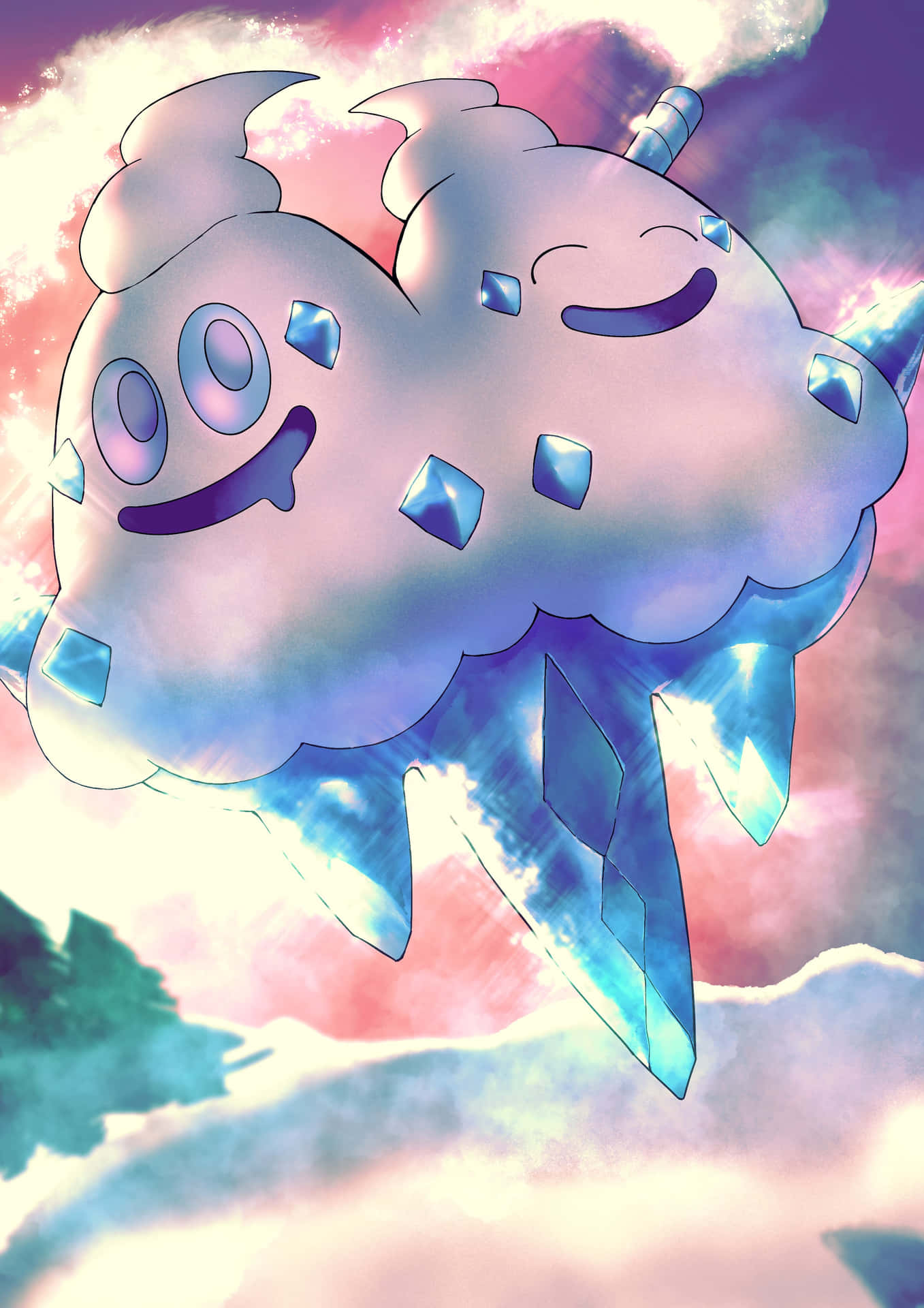 Vanilluxe Pokemon Digital Fanart Background