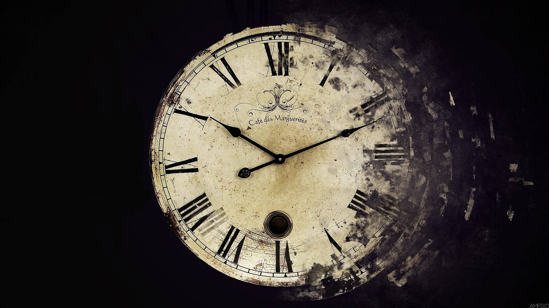 Vanishing Wall Clock Tiempo Background Background