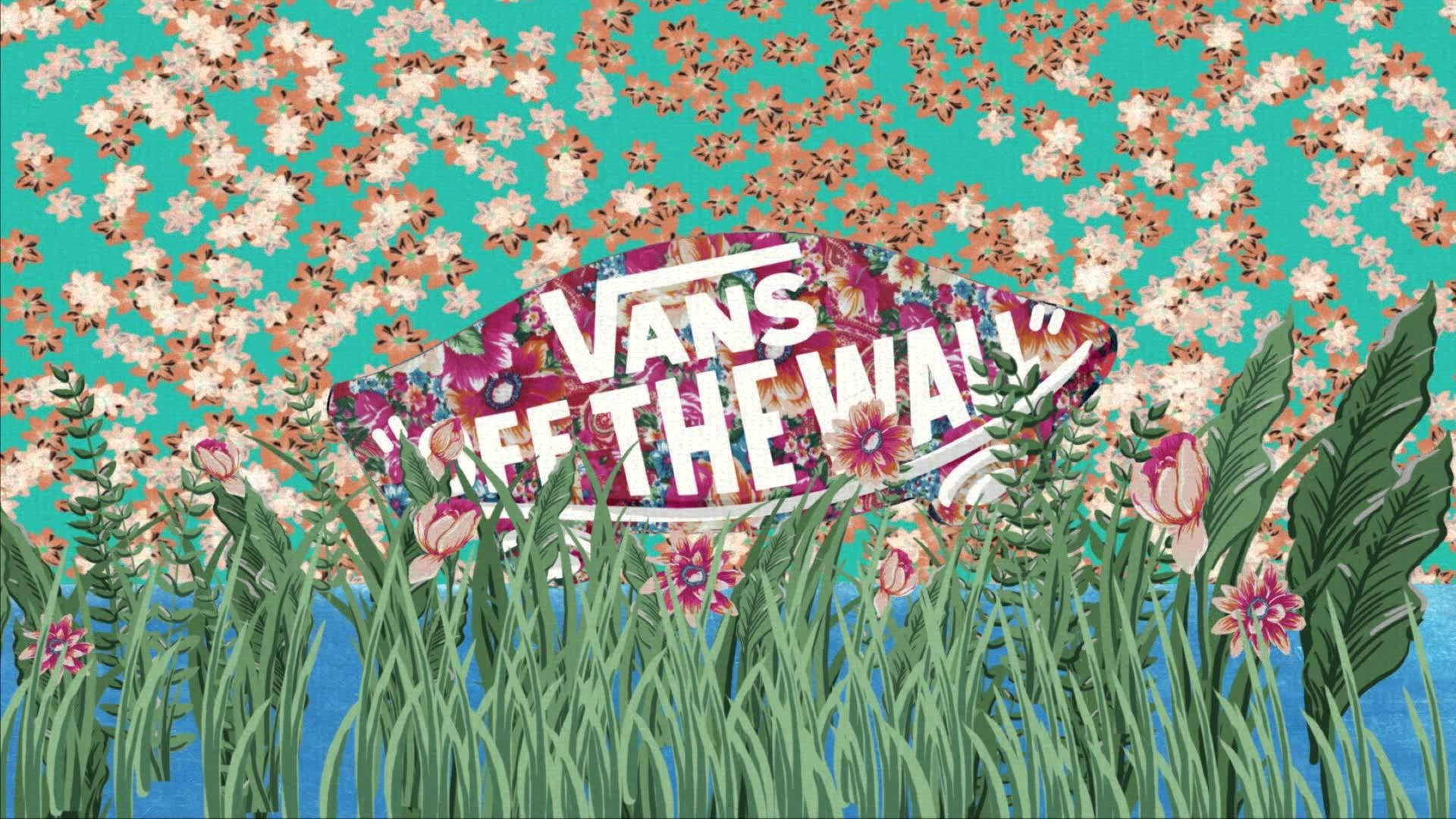Vans Logo Floral Art Background