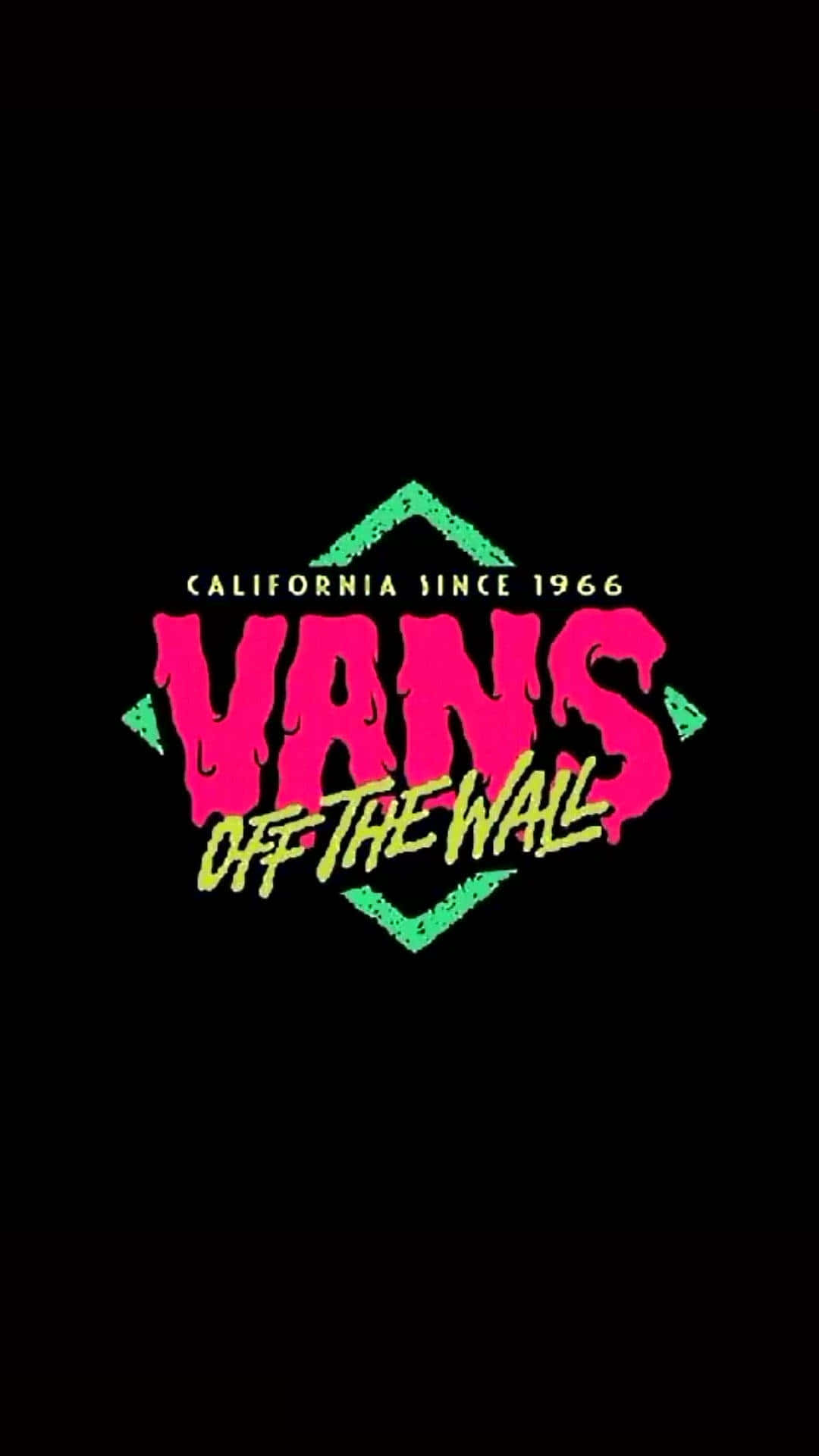 Vans Off The Wall Logo On A Black Background Background