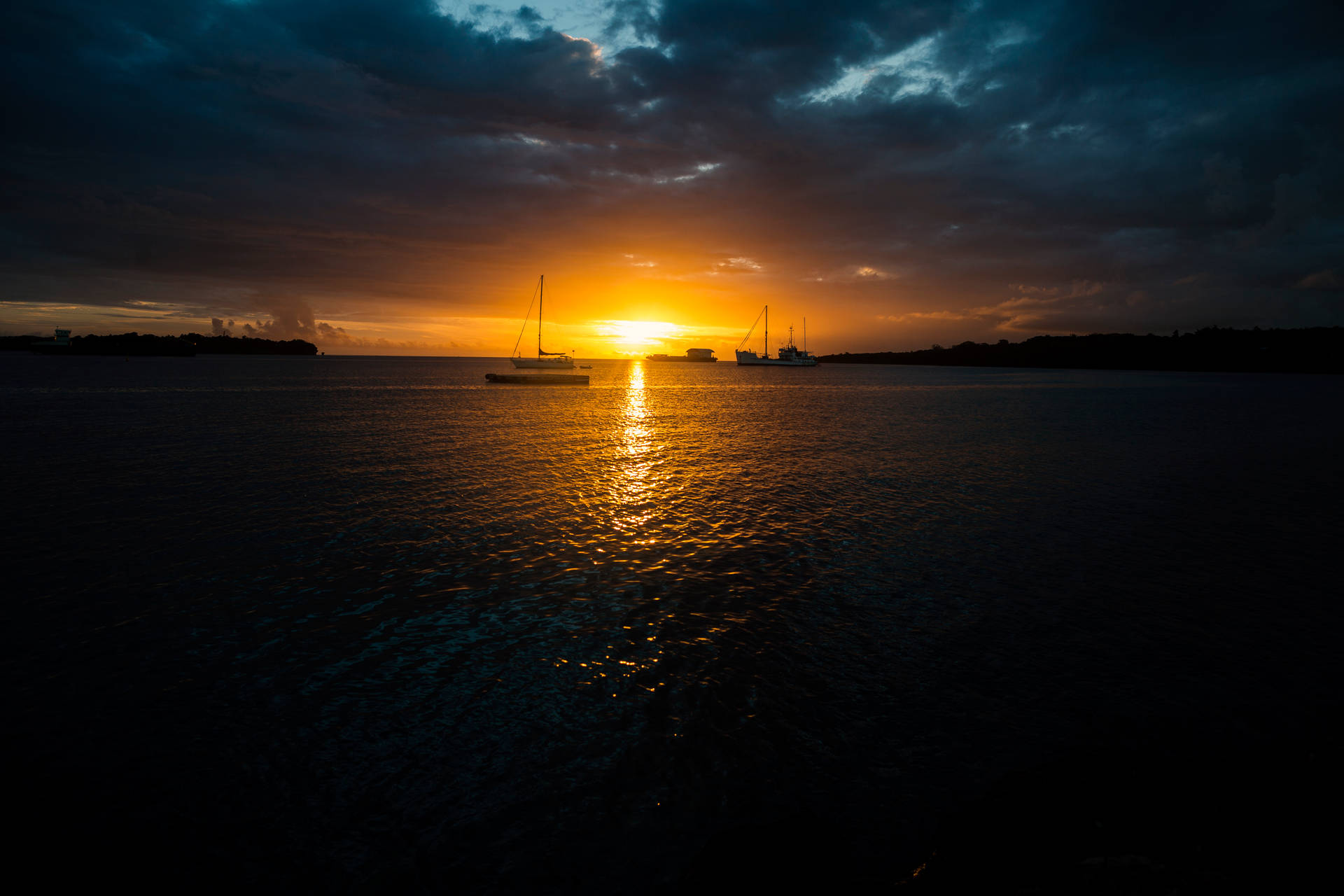 Vanuatu Dark Sunset Background