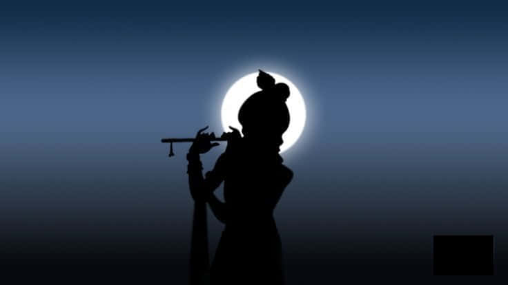 Vapid Silhouette Of Girl Playing Flute Background