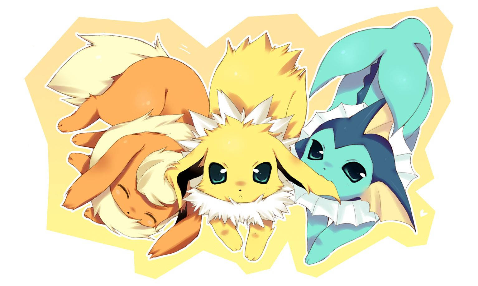 Vaporeon And Other Eevee Species Background