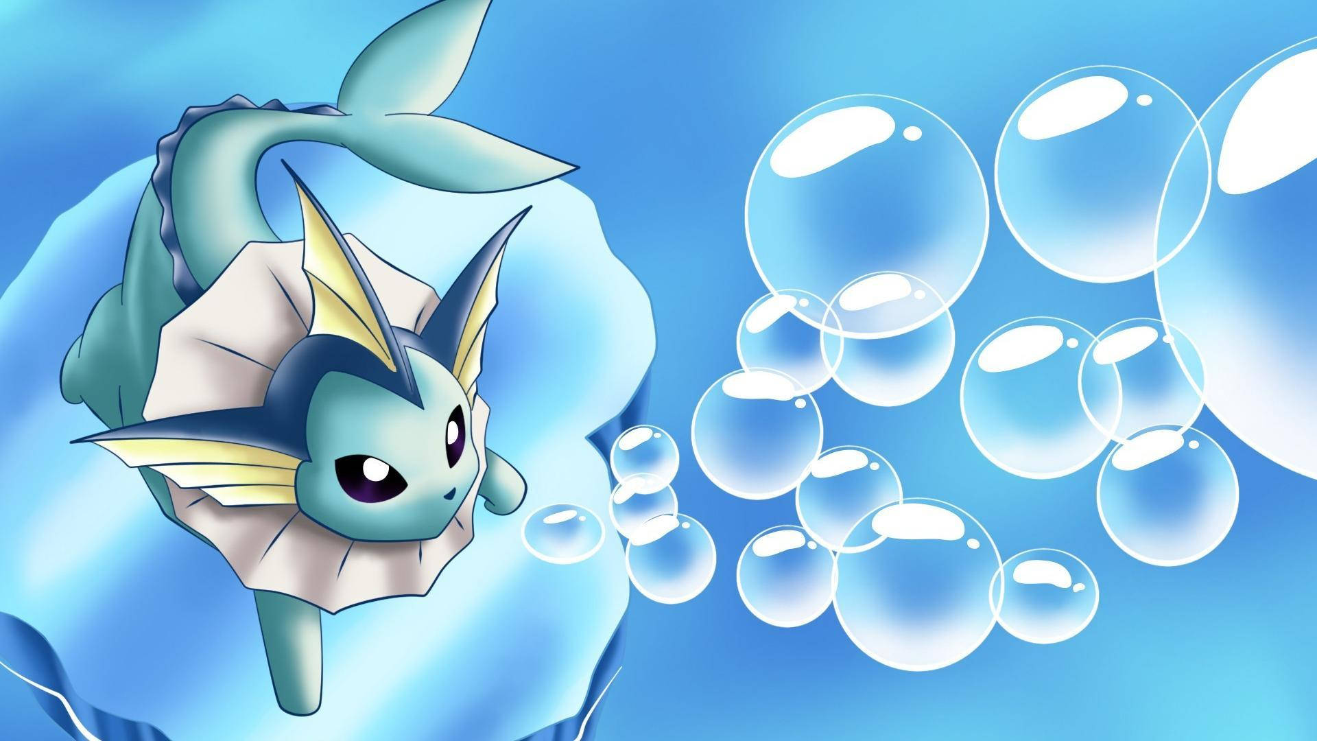 Vaporeon Blowing Bubbles Background