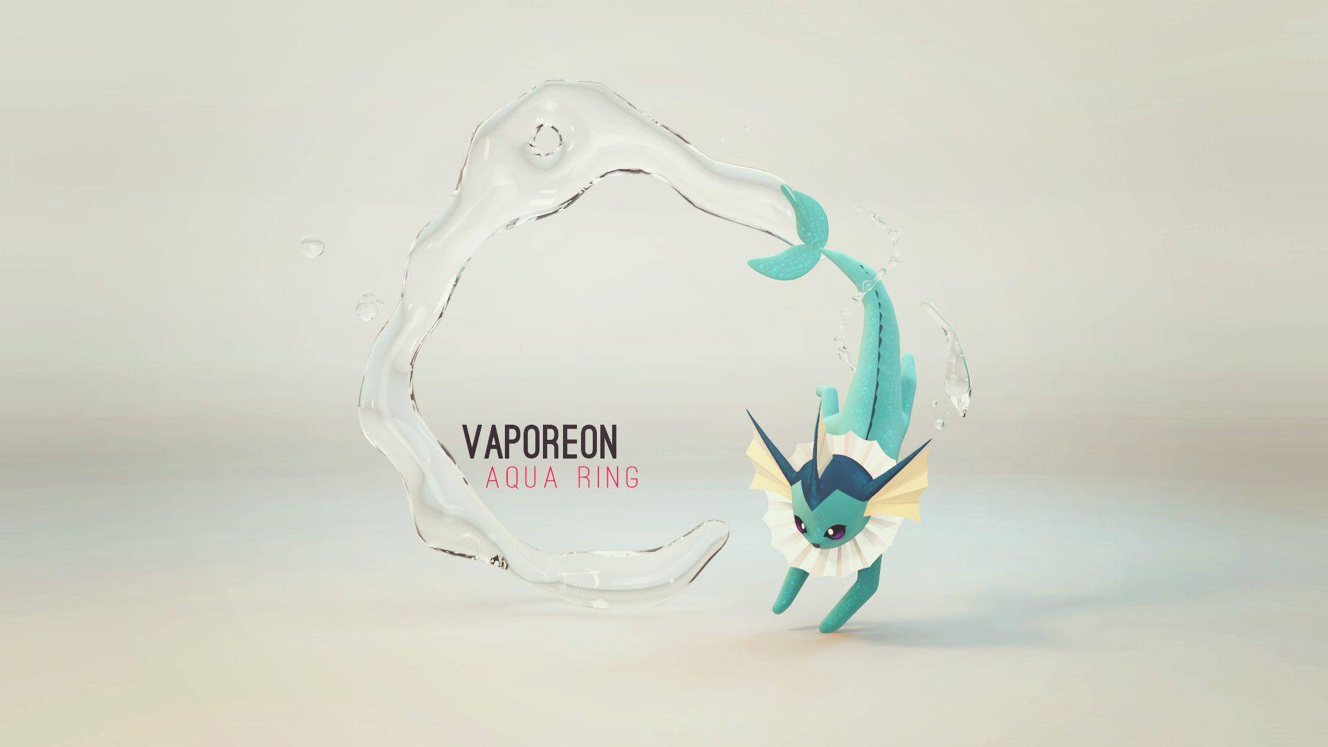 Vaporeon Employing Aqua Ring Move In Vibrant Backdrop Background