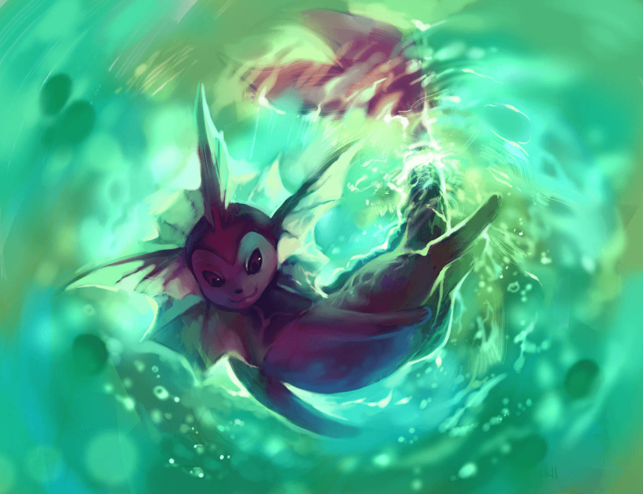 Vaporeon Green Water