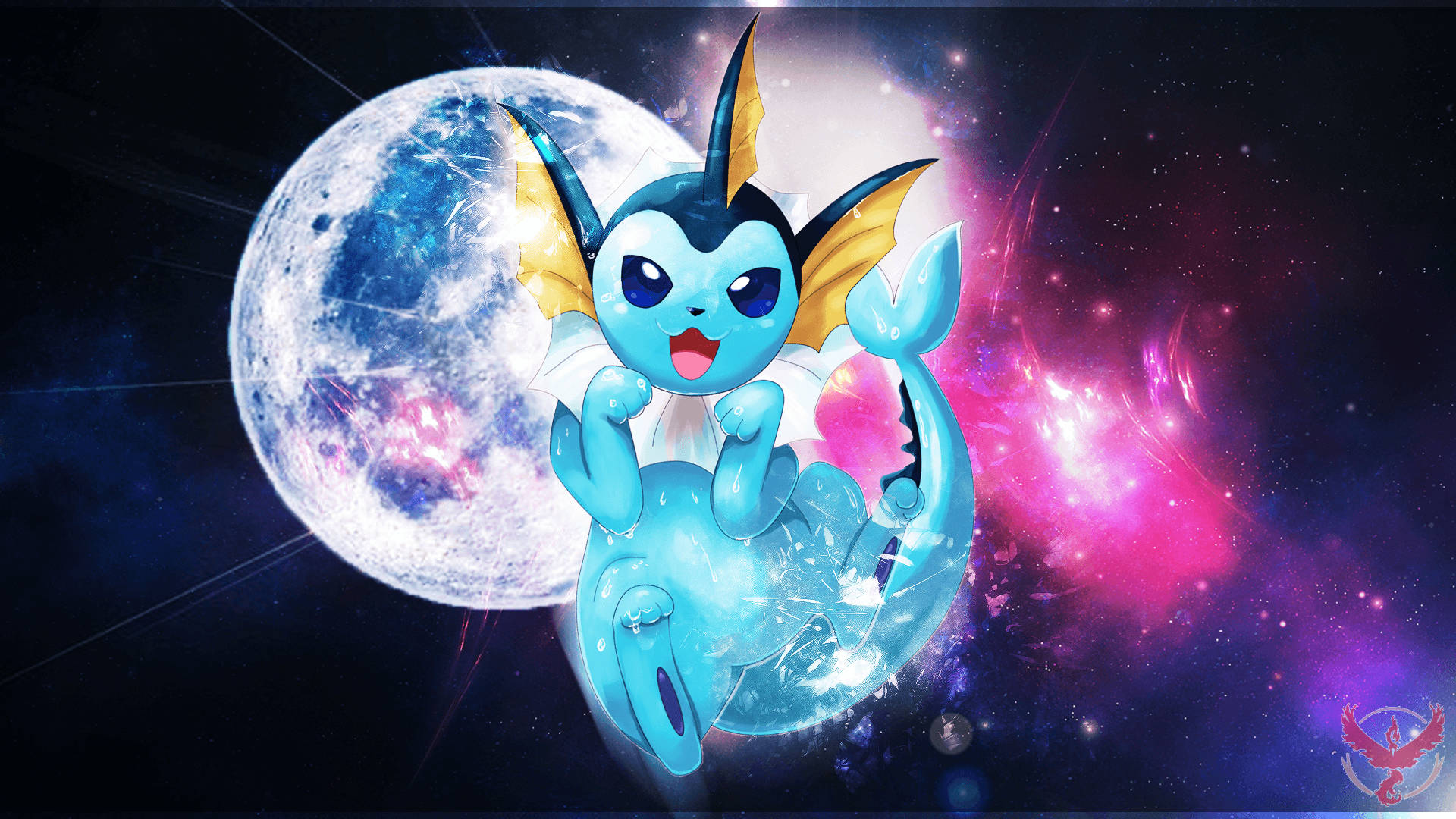 Vaporeon In Outer Space Background