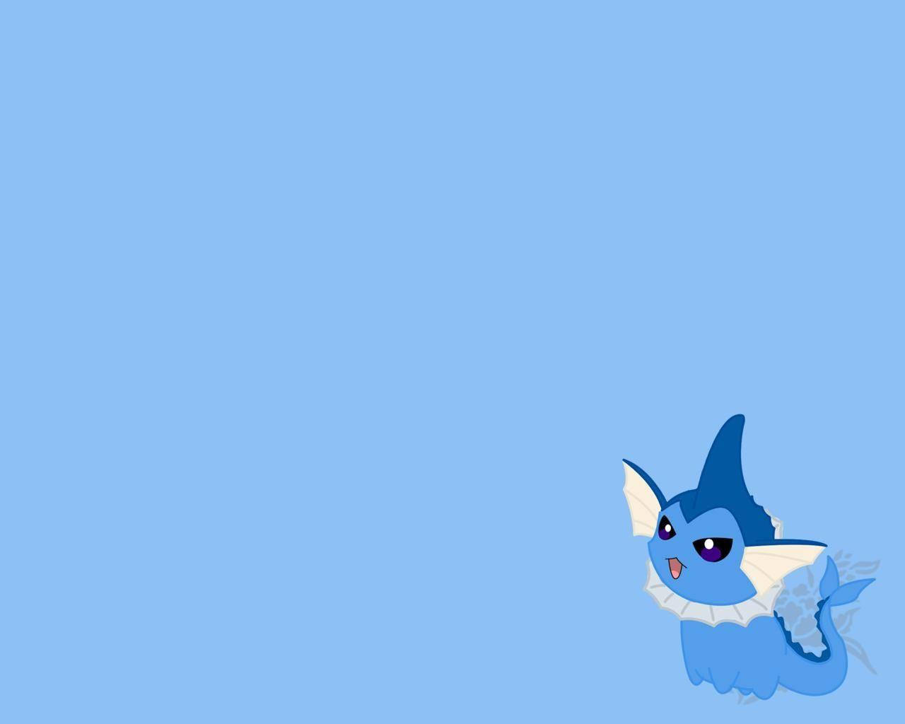 Vaporeon Minimalist Blue Background