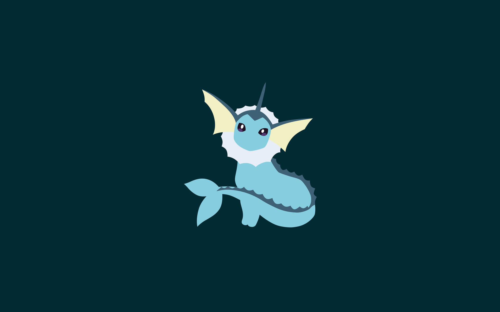 Vaporeon On Deep Teal