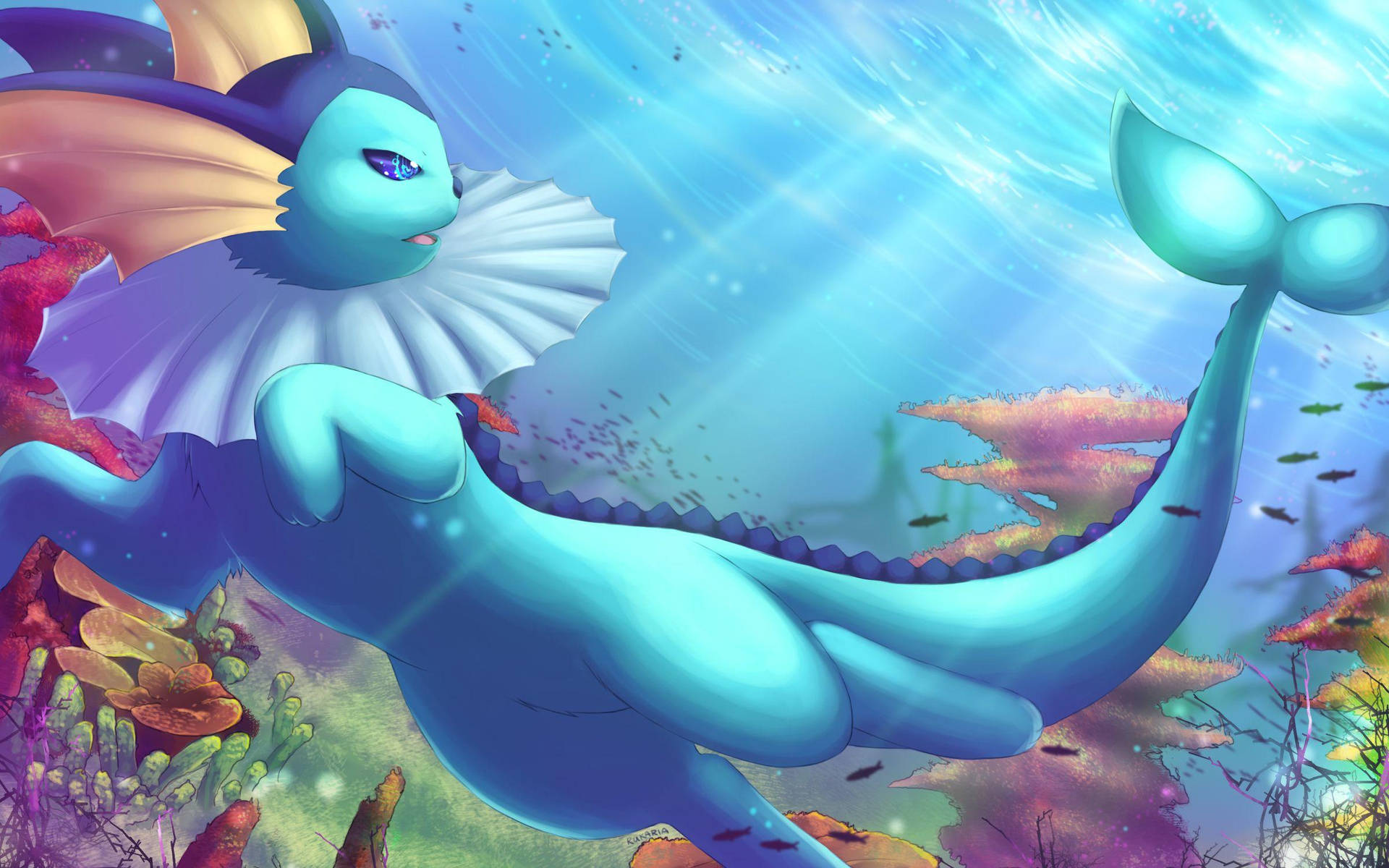 Vaporeon Underwater Illustration