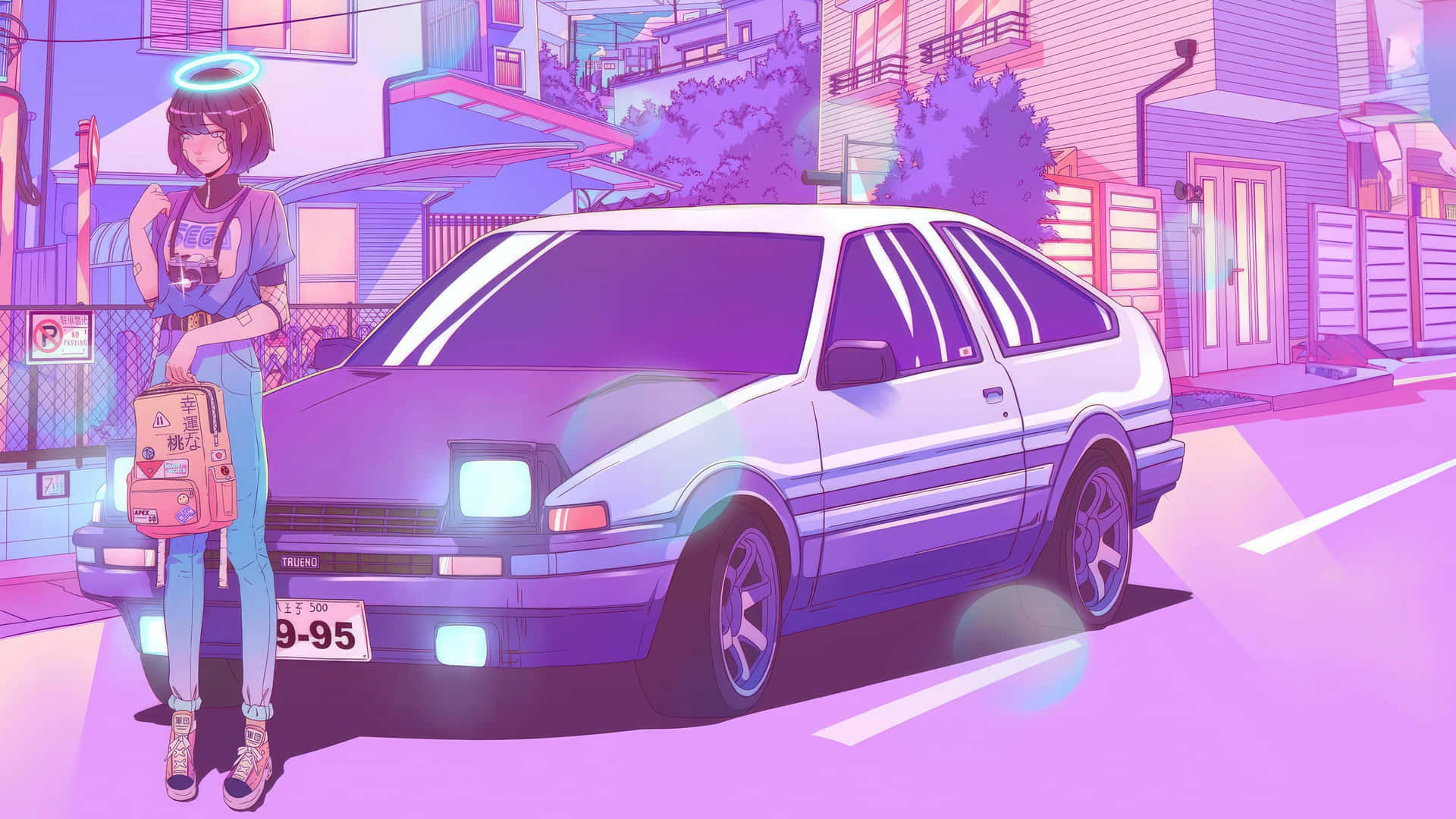 Vaporwave Aesthetic Carand Girl4 K U H D Background