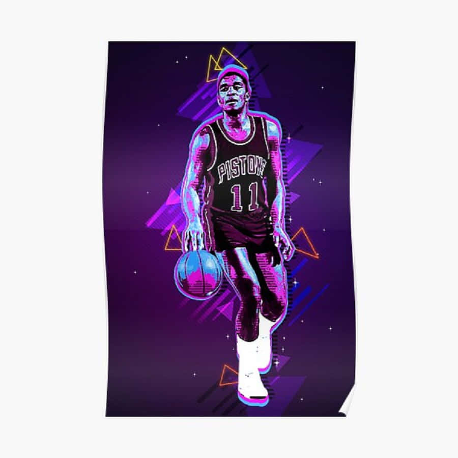 Vaporwave Aesthetic Isiah Thomas Poster Background