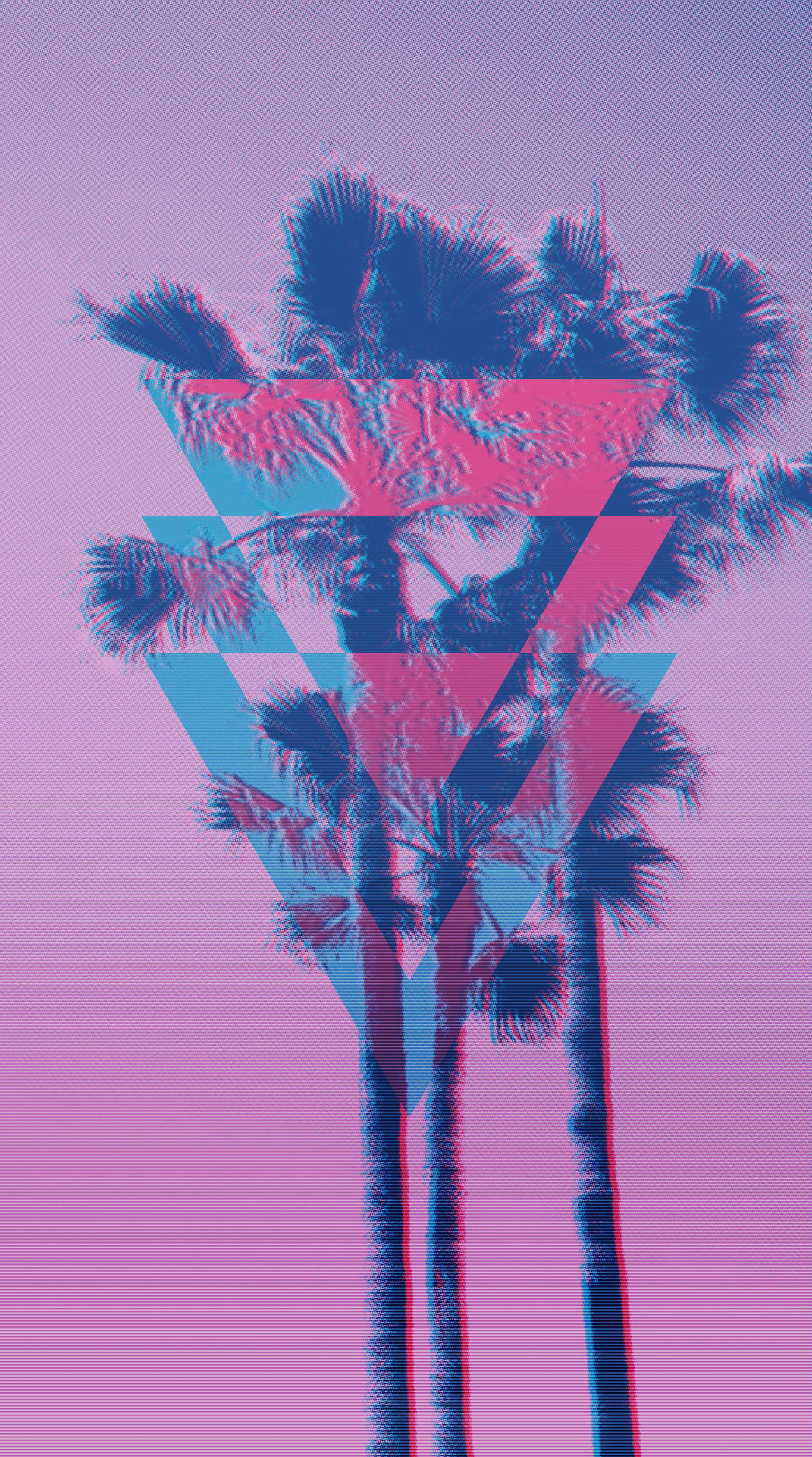 Vaporwave Aesthetic Of Coconut Tree Background