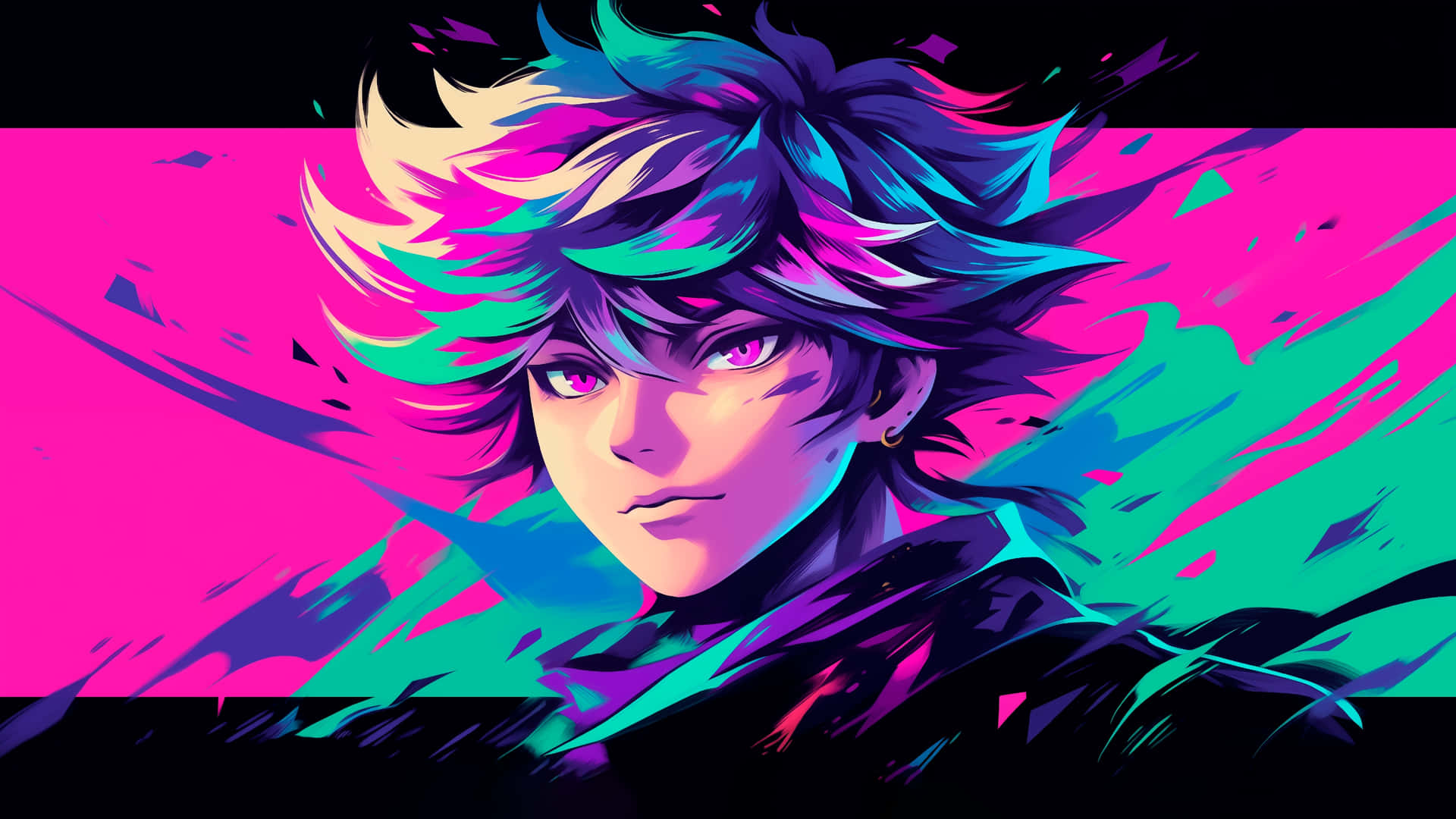 Vaporwave Anime Character4 K Ultra H D