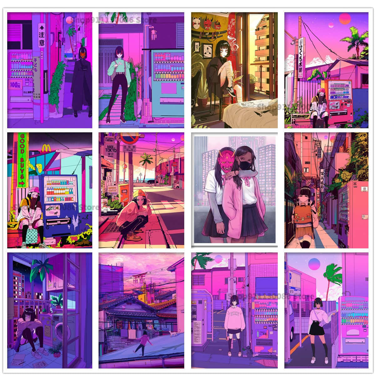 Vaporwave Anime Photo Collection