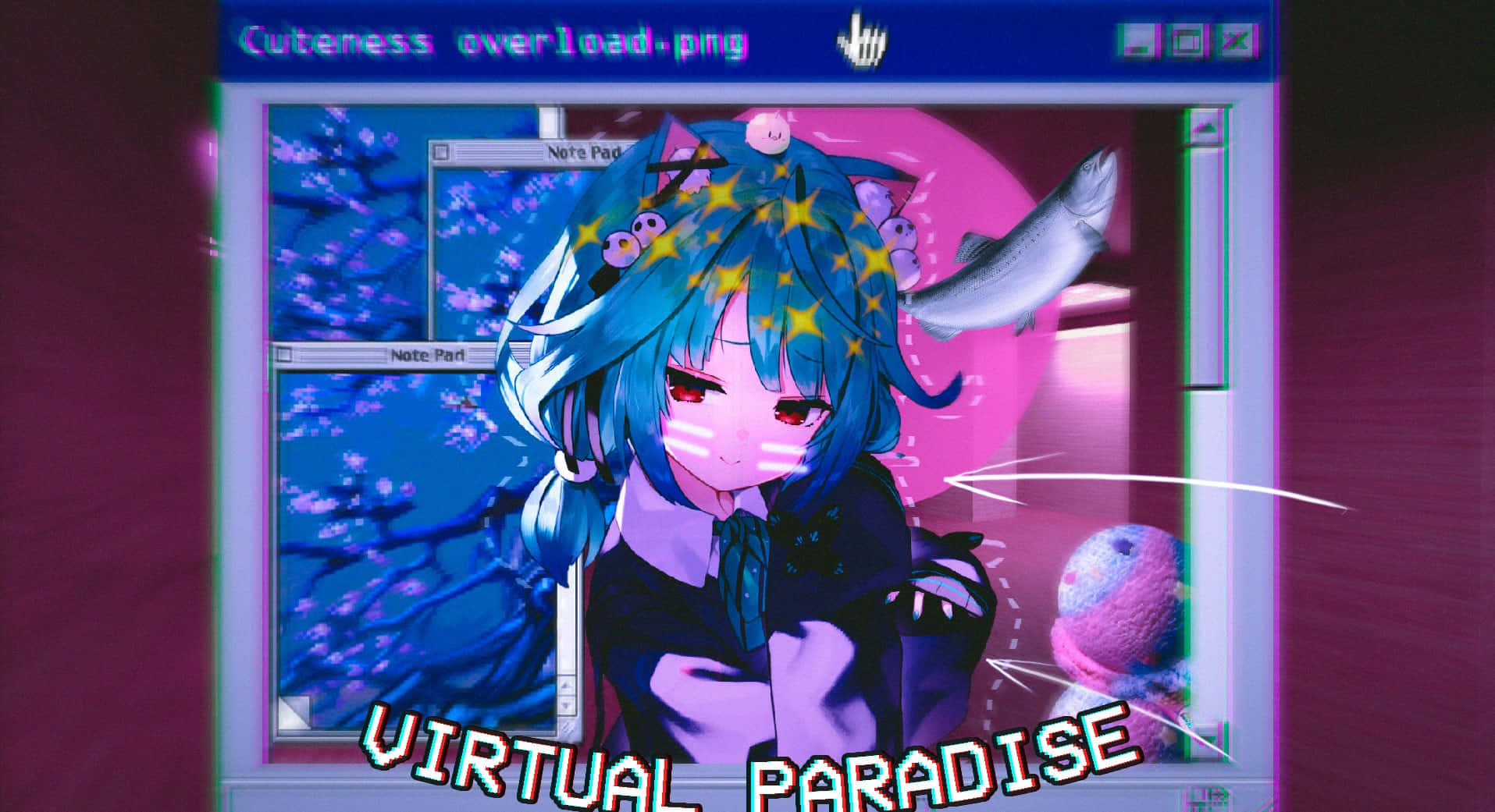Vaporwave Anime Virtual Paradise