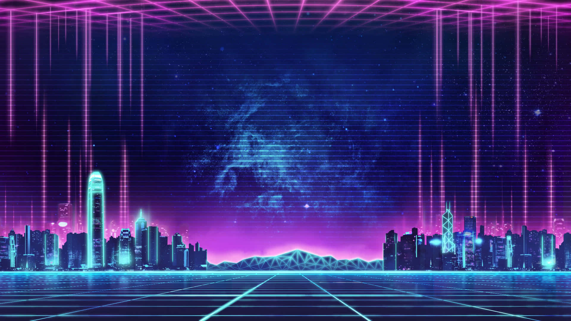 Vaporwave Cityscape4 K Ultra H D Background