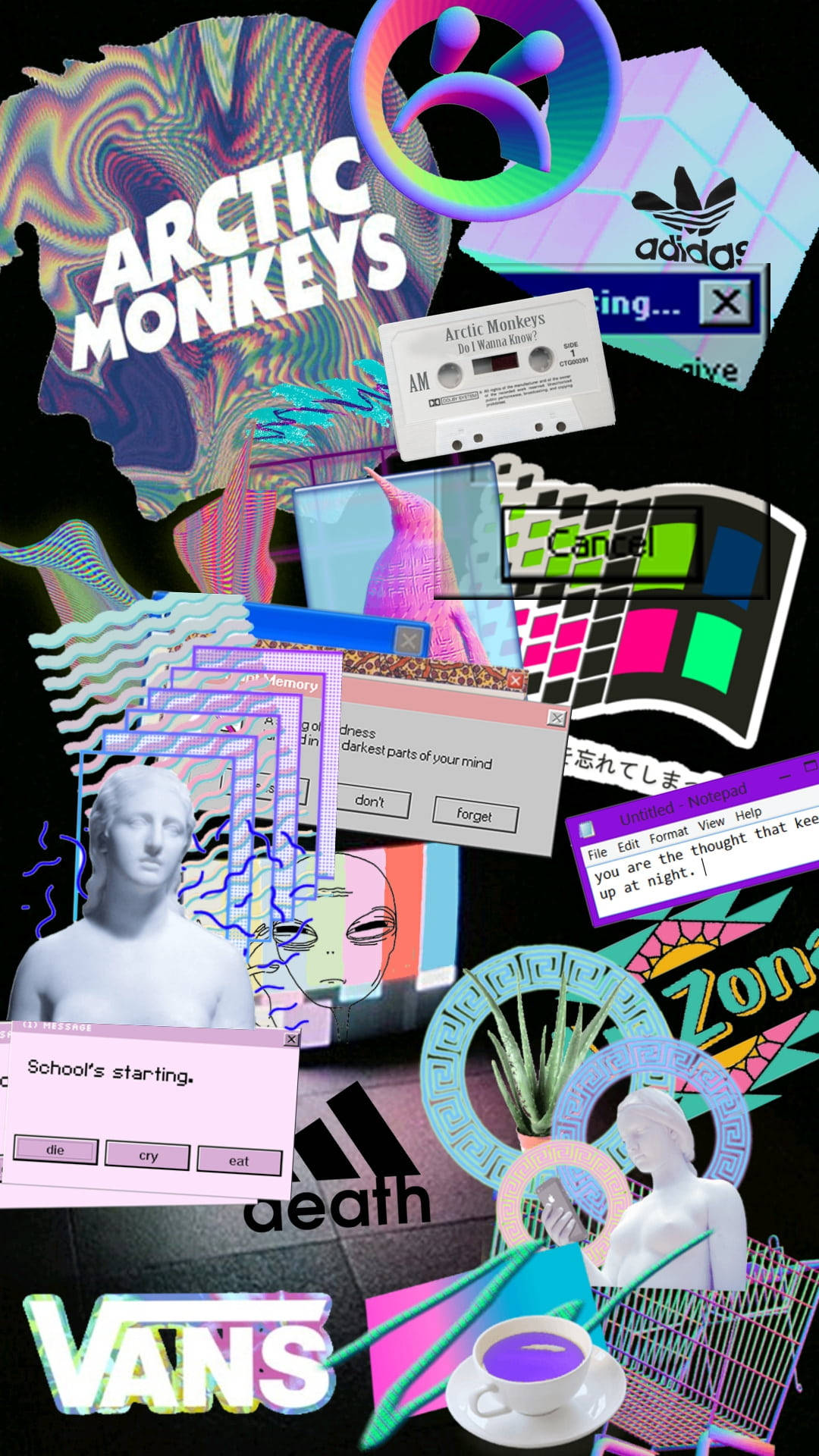 Vaporwave Collage Alt Aesthetic Background