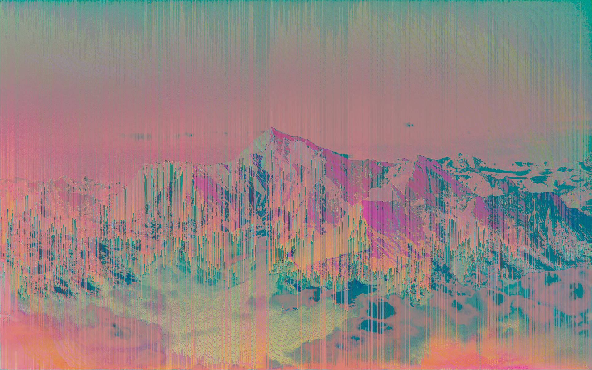 Vaporwave Glitchy Mountain Background