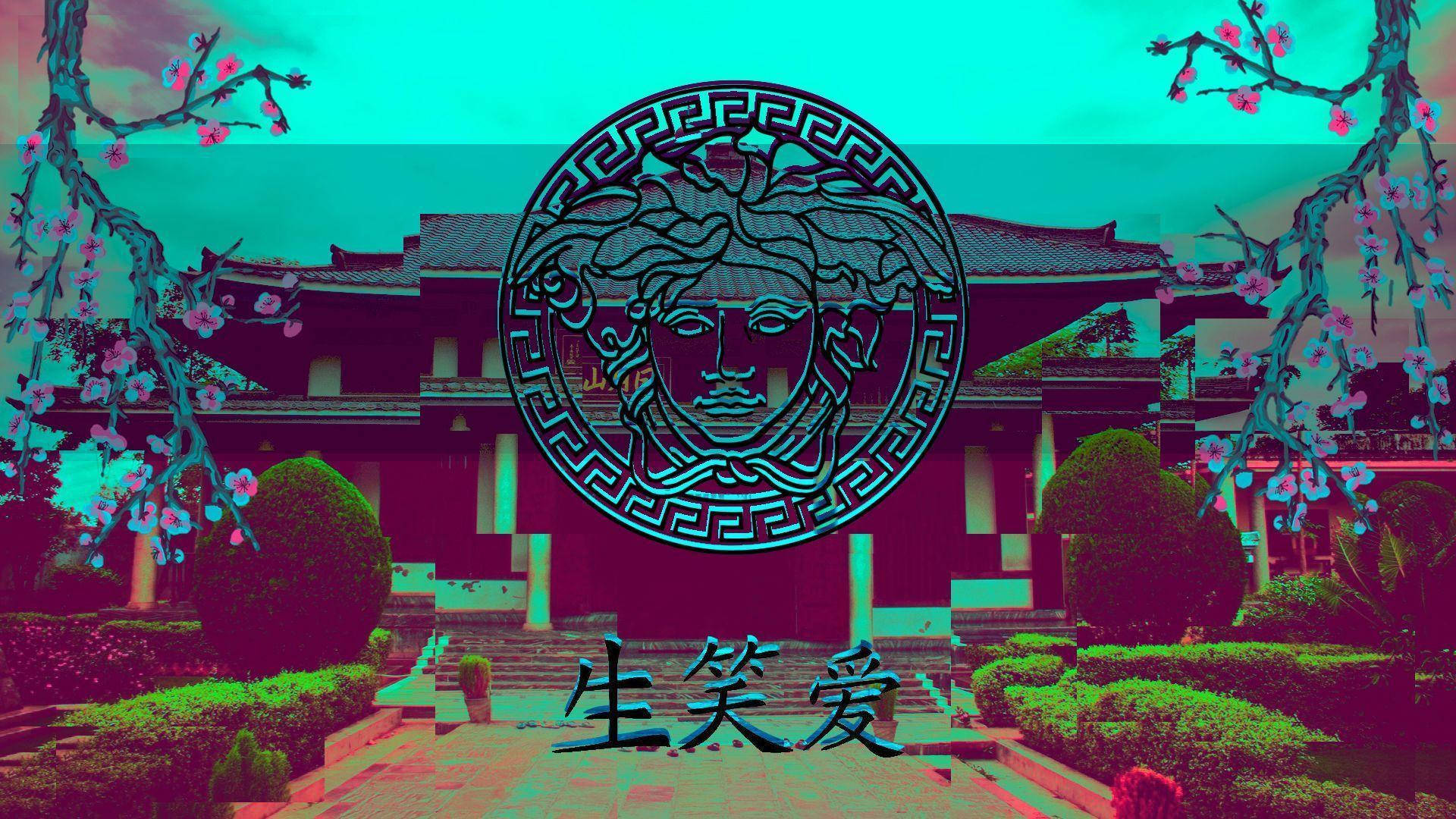 Vaporwave Japan Versace Background