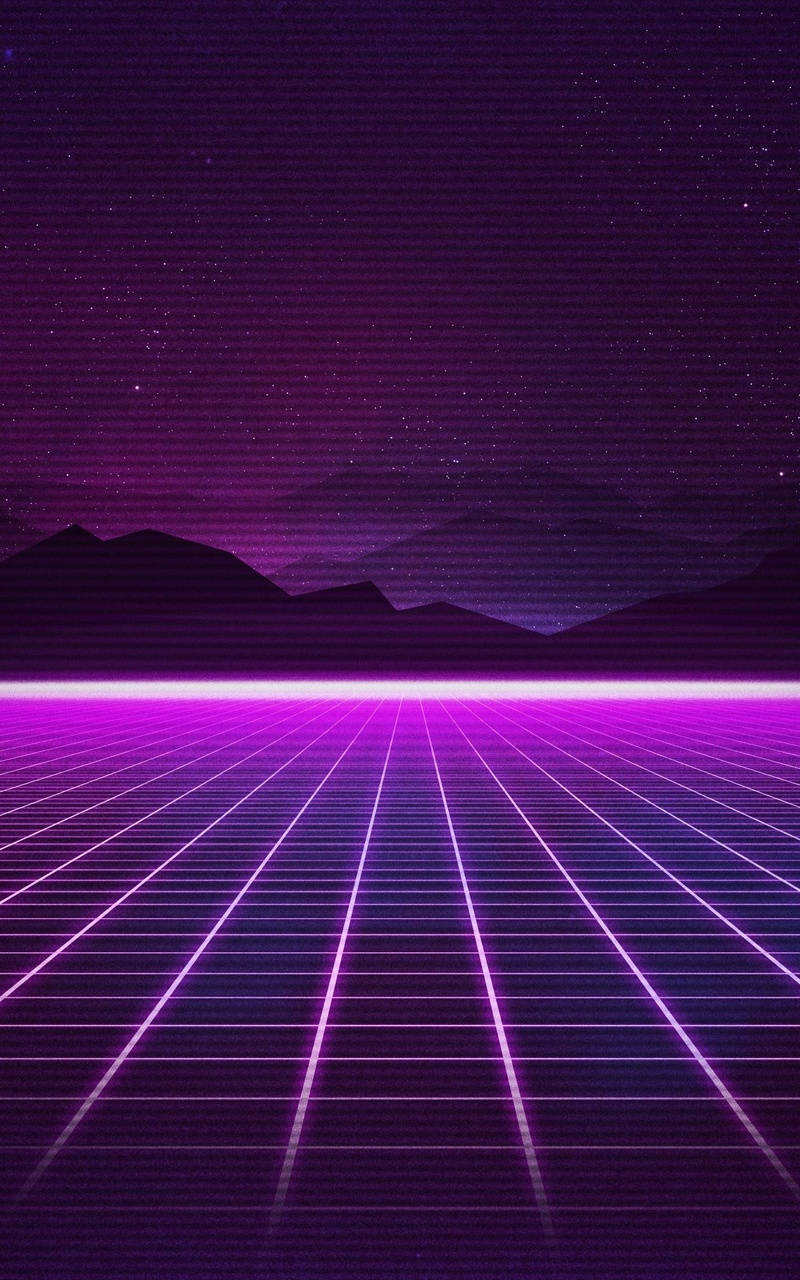 Vaporwave Mountain And Planes Grid Aesthetic Background