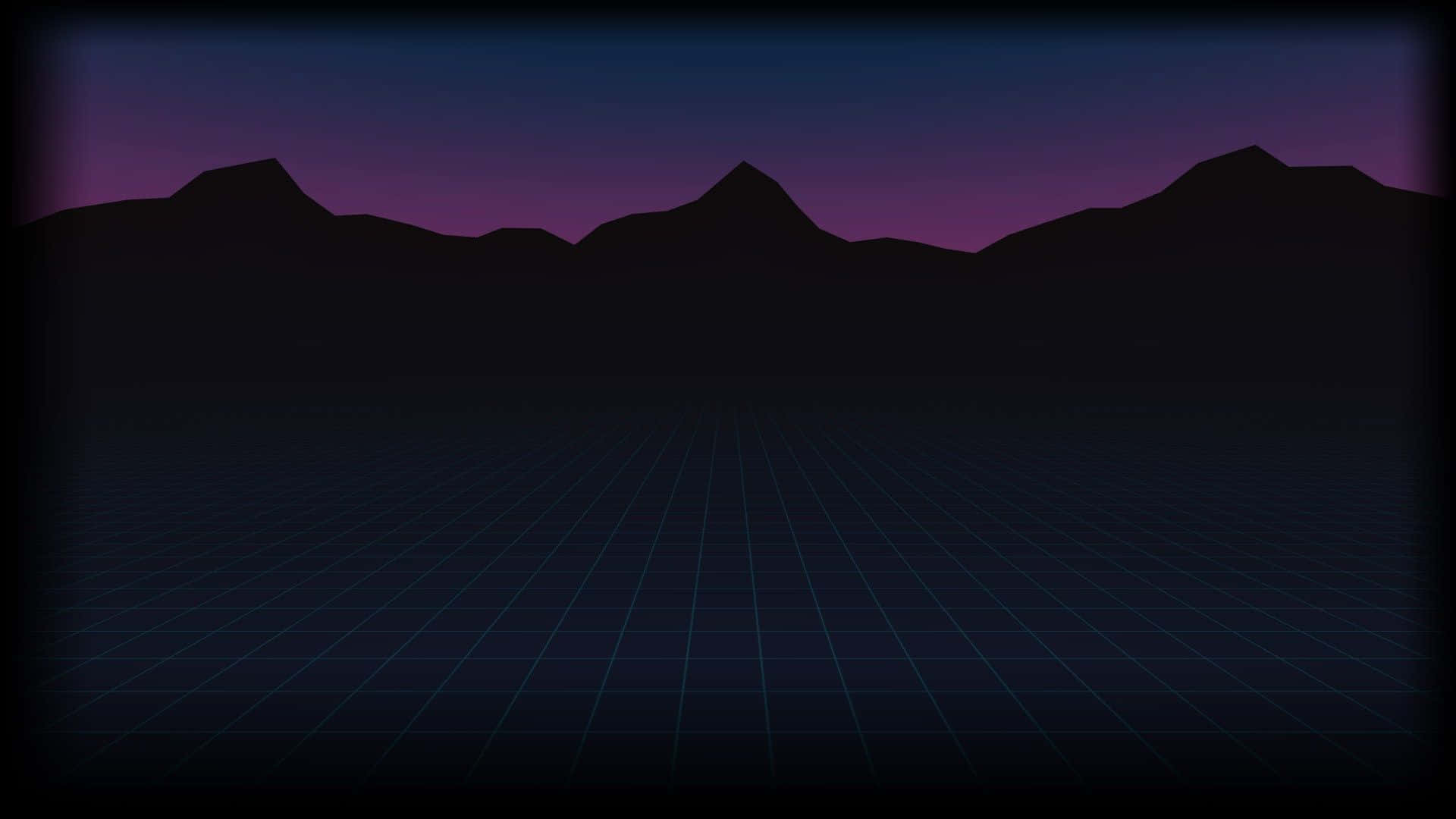 Vaporwave Mountains Vintage Grunge Aesthetic Background