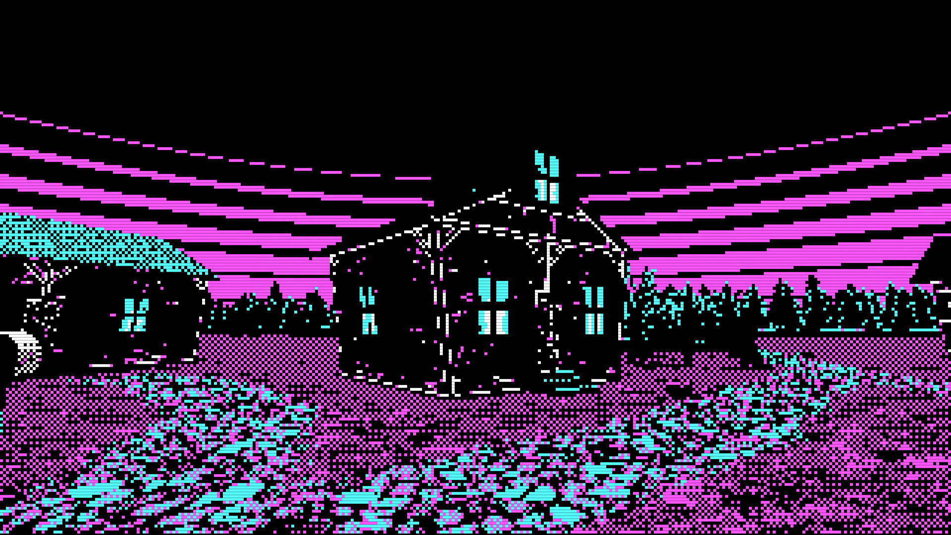 Vaporwave Pixel House Background