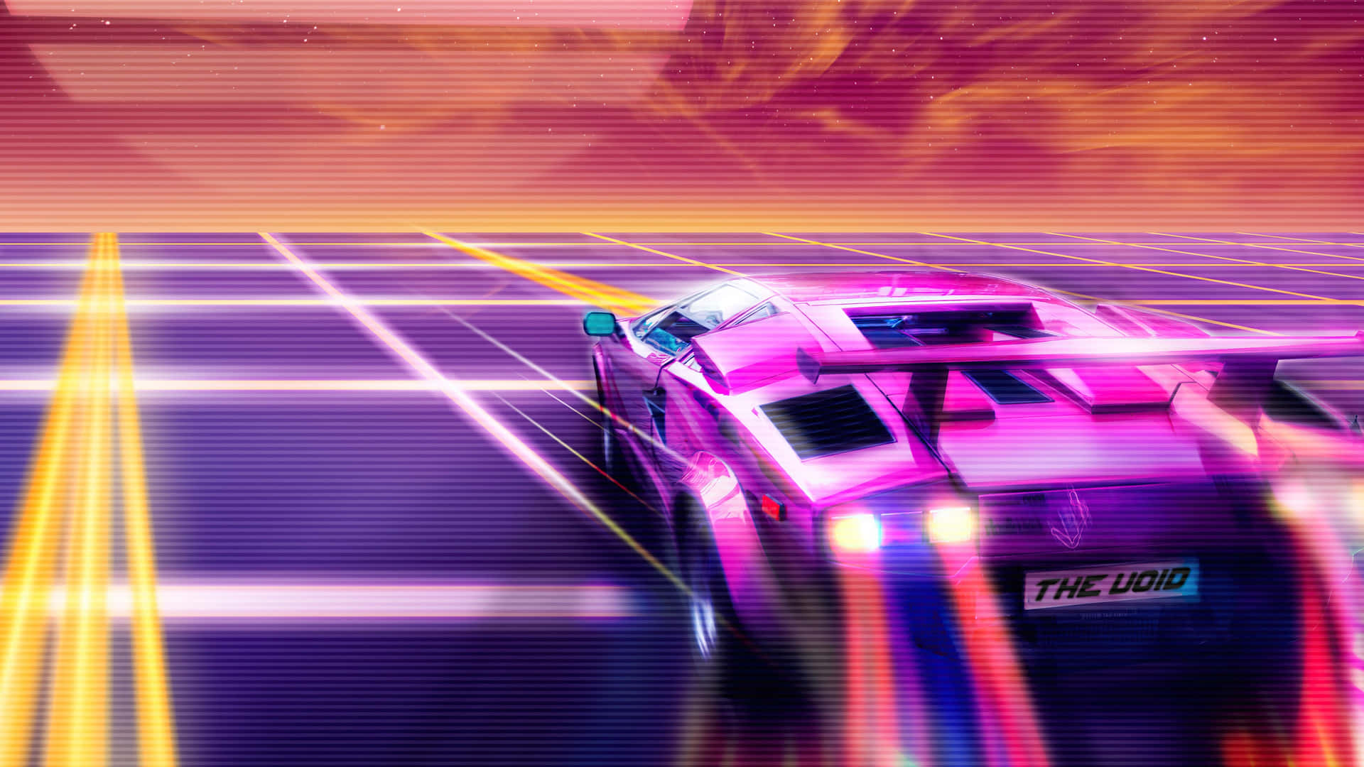 Vaporwave Speedsterin Neon Landscape4 K U H D Background