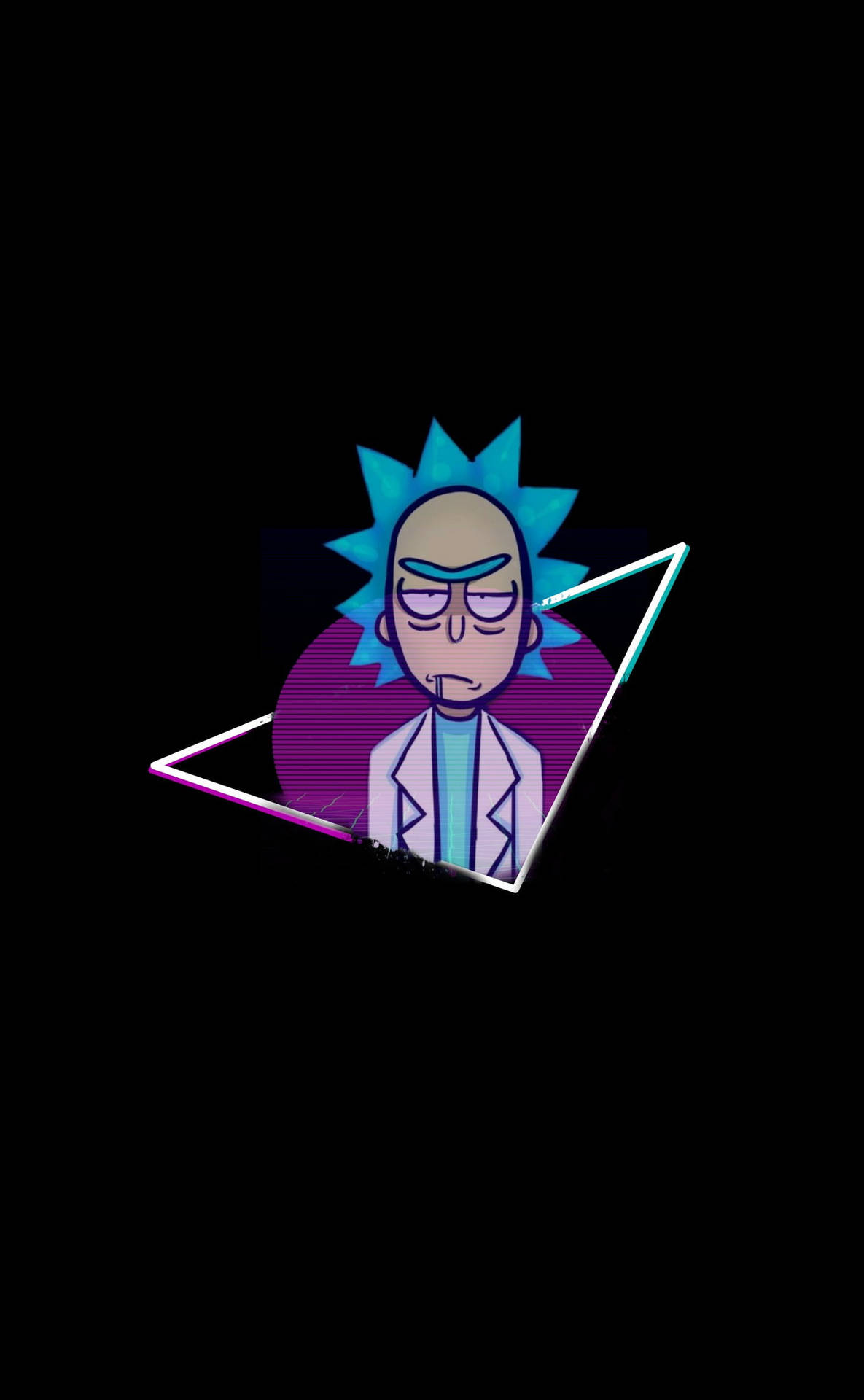 Vaporwave-style Rick And Morty Stoner Background