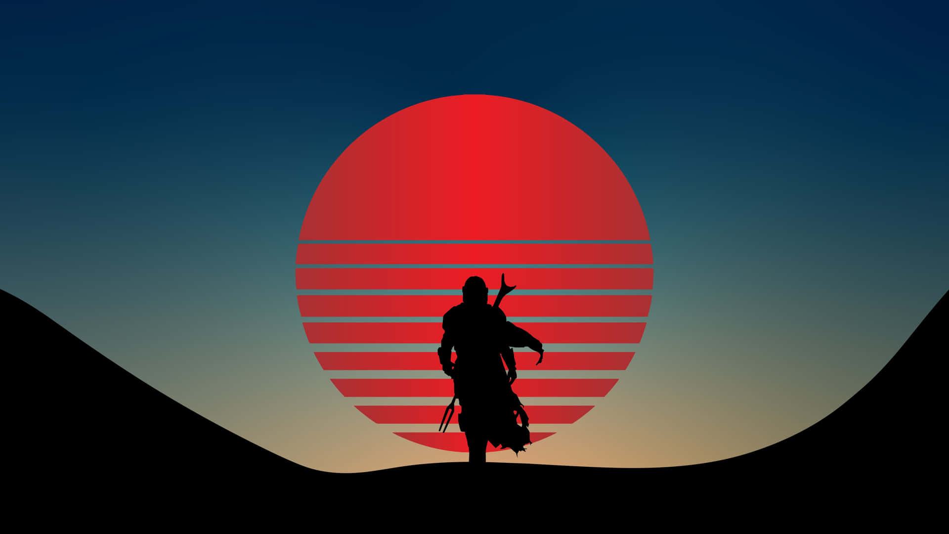 Vaporwave Sunset Samurai4 K U H D Background