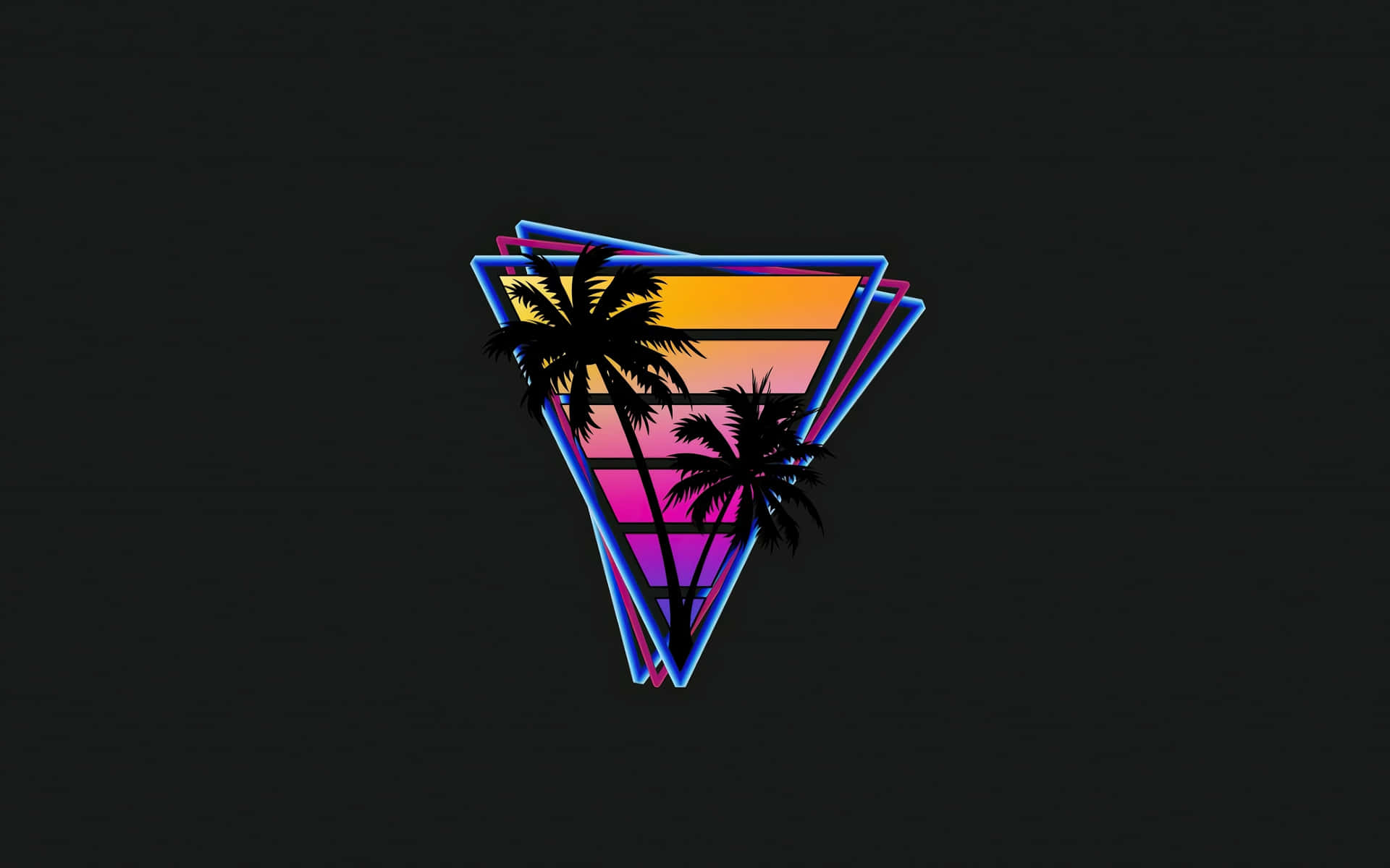 Vaporwave Triangle Palm Silhouette4 K U H D Background