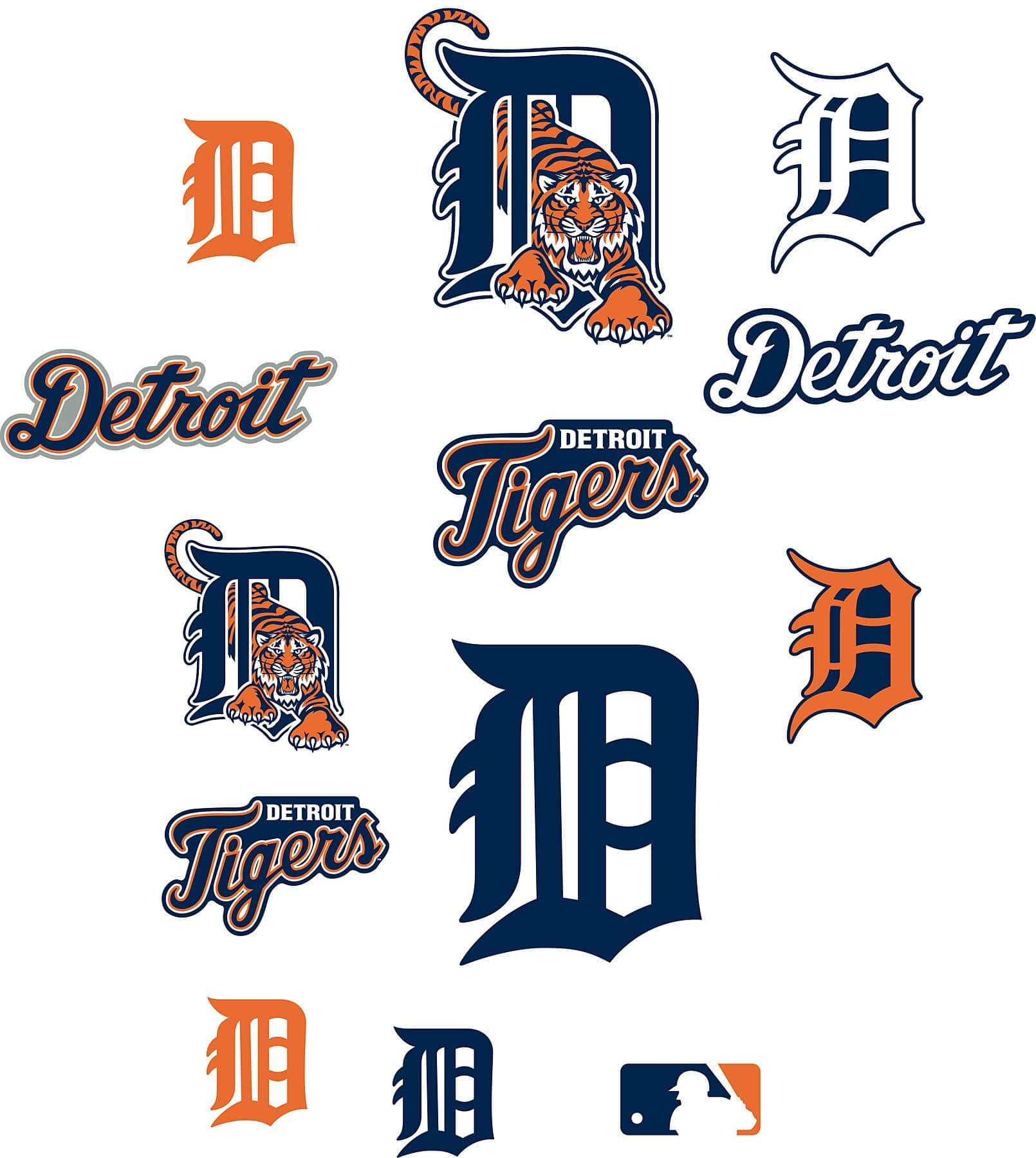 Variations Of The Detroit Tigers Logo Background