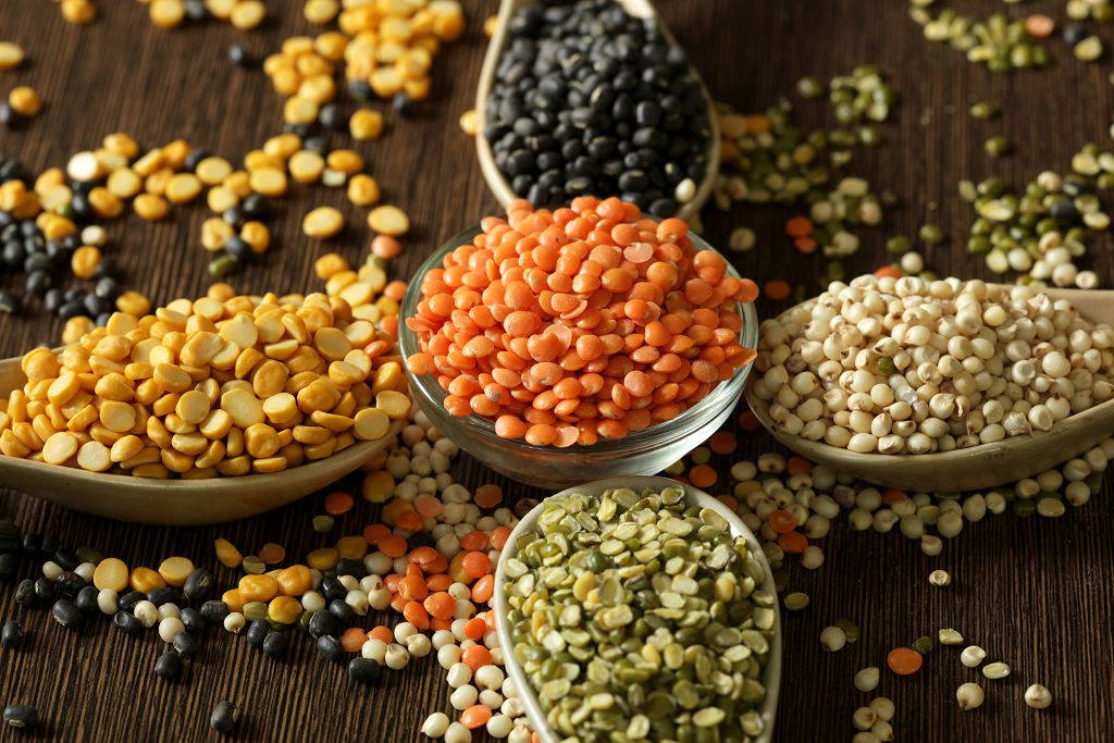 Variety Of Colorful Lentils Background