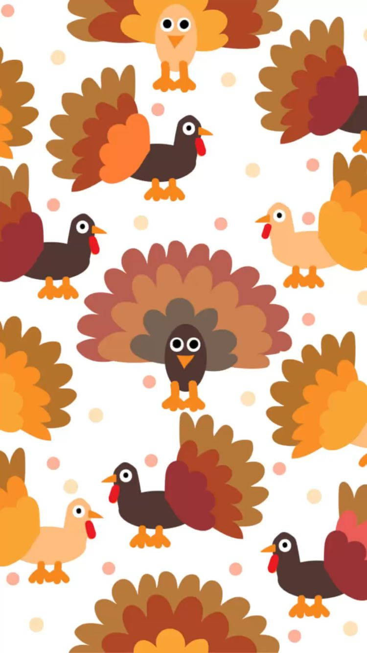 Variety Turkey Happy Thanksgiving Background